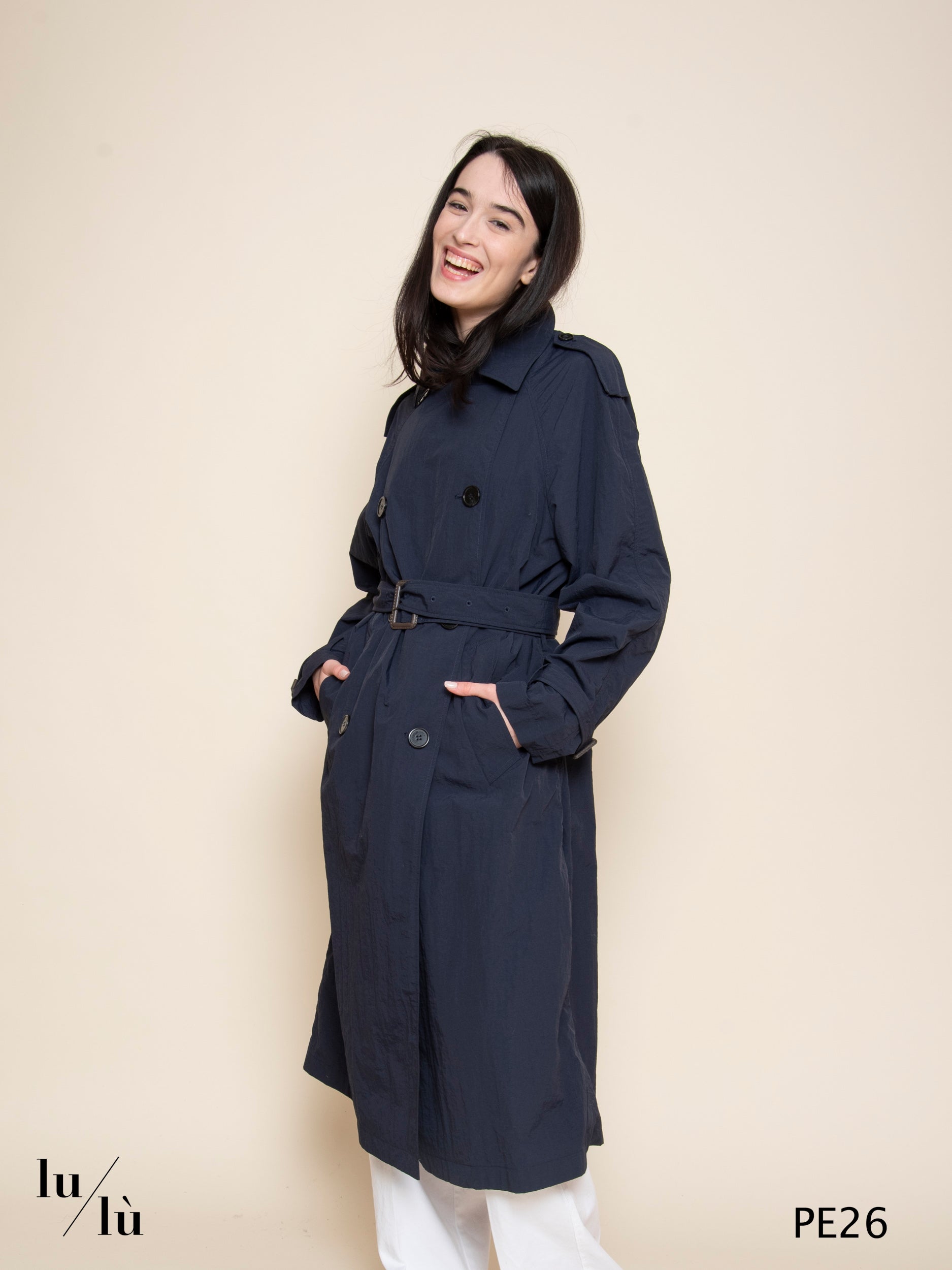 Sherlock - Trench donna lungo in compact nylon