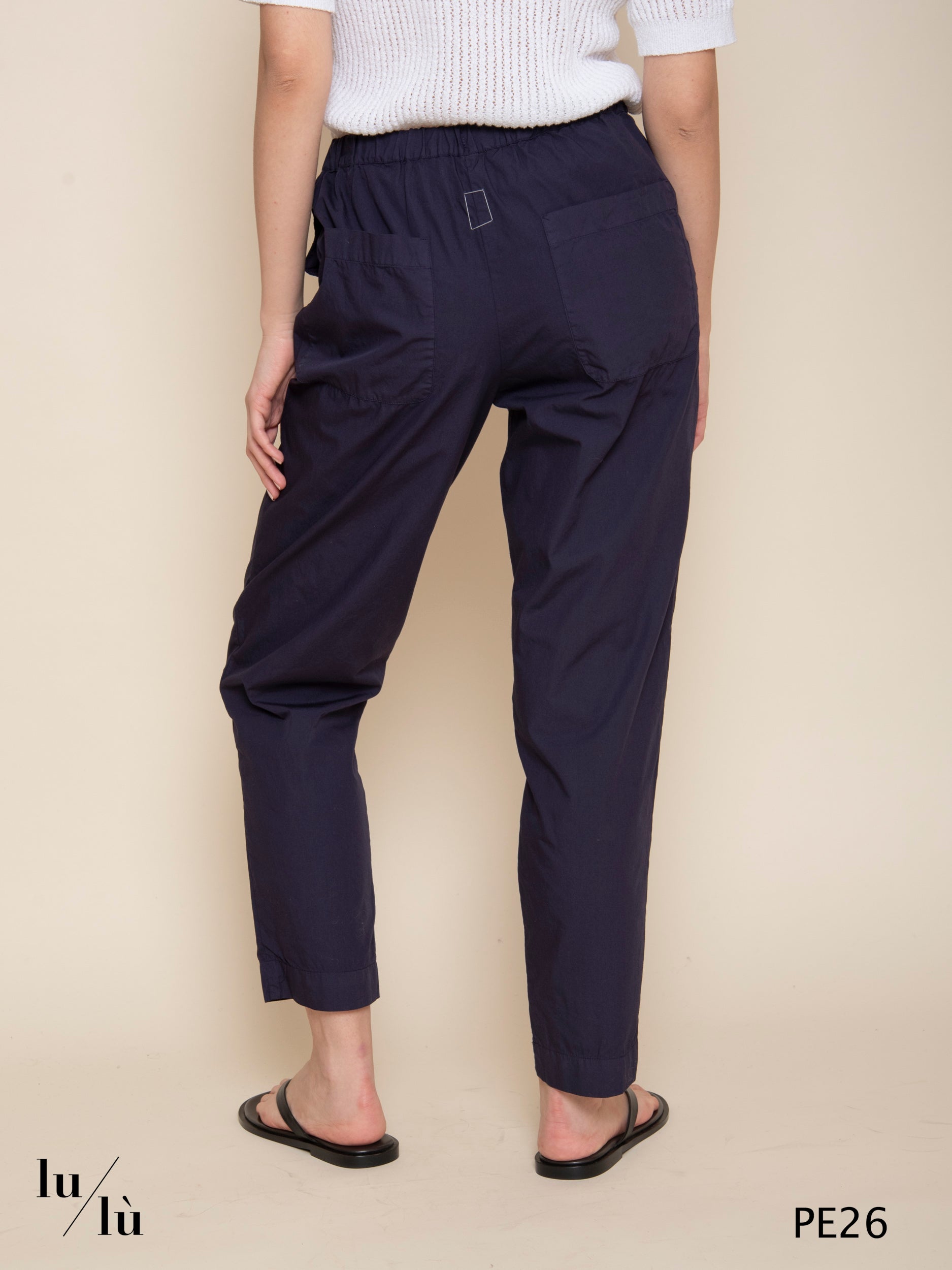 Fedra - Pantalone donna con coulisse in cotone