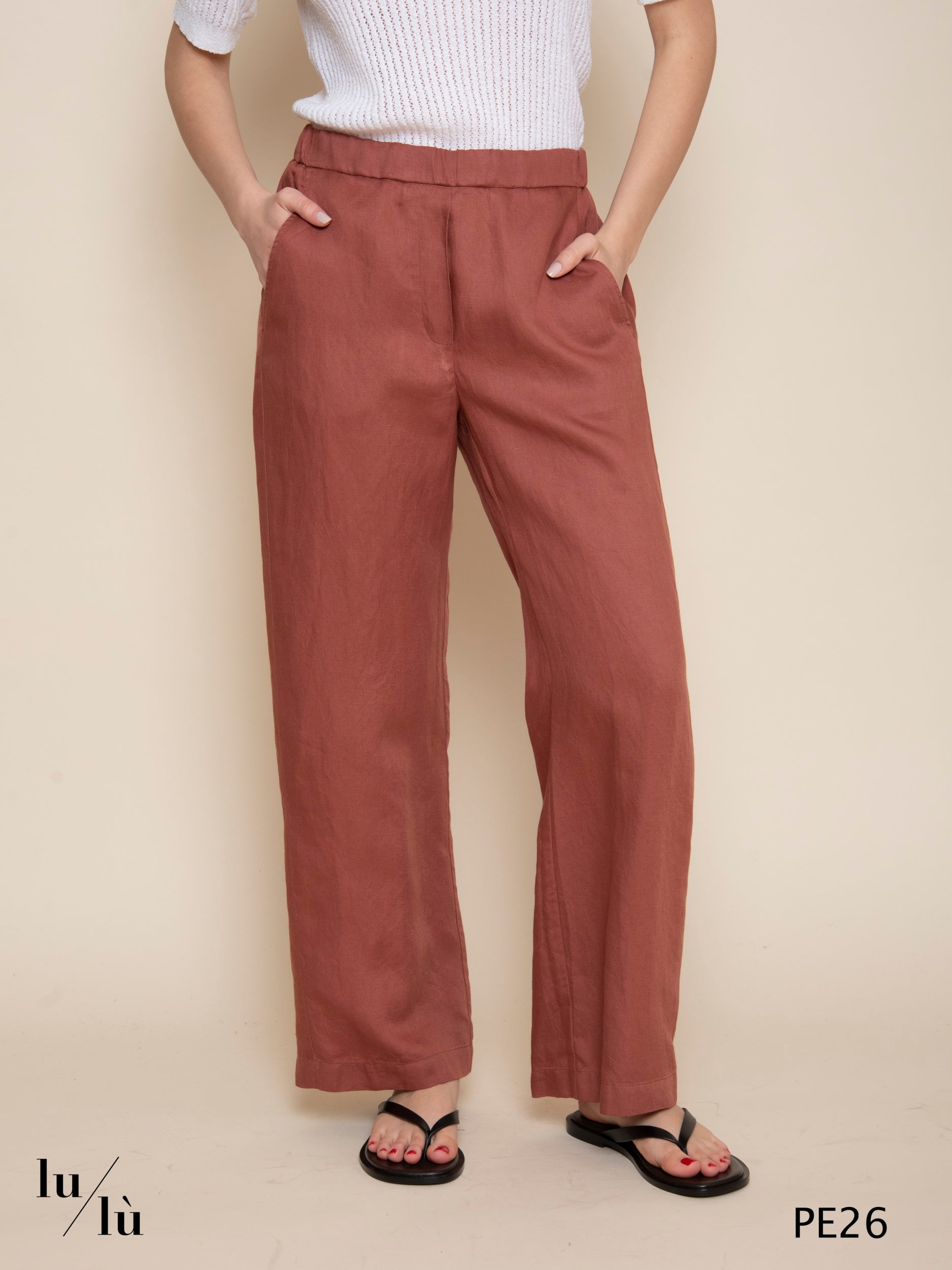 Pantero - Pantalone donna in tencel e lino
