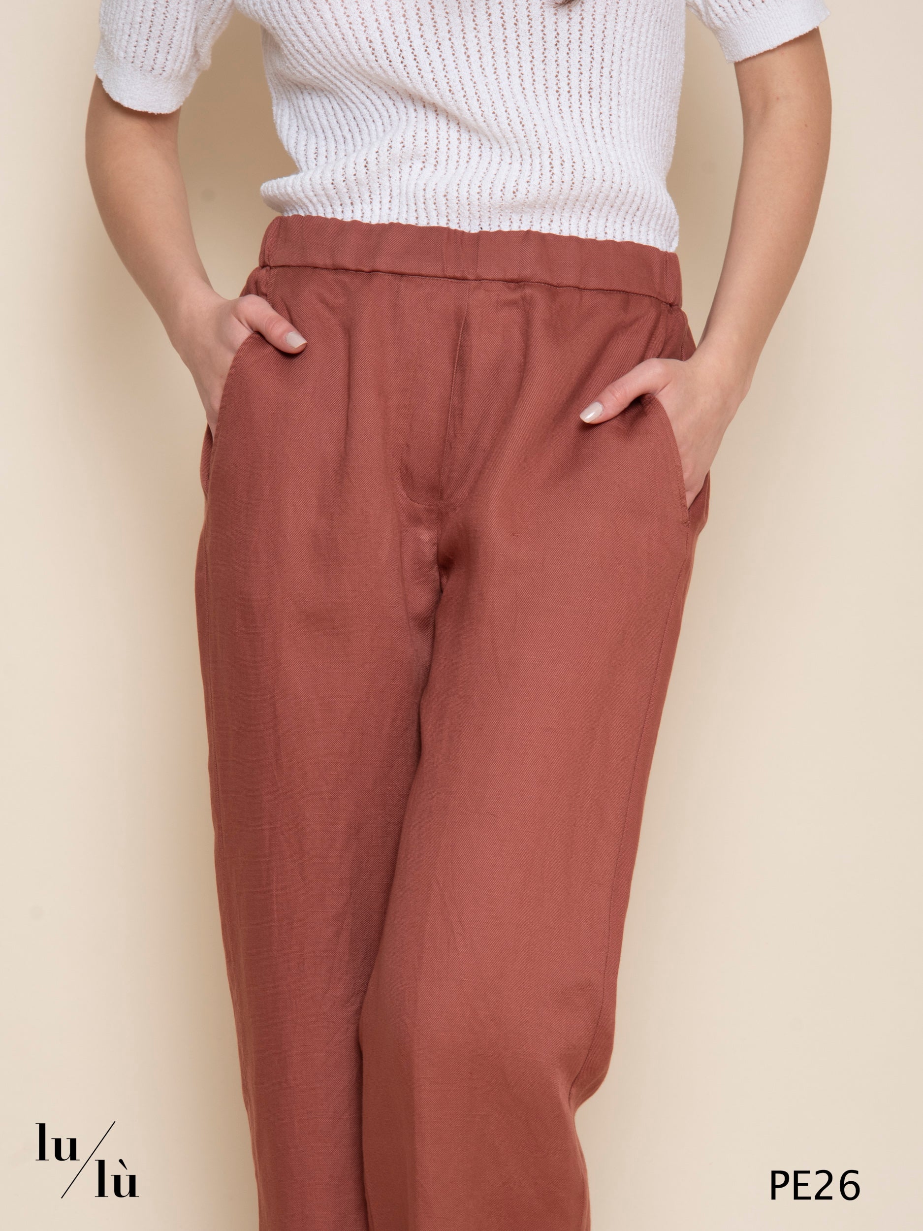 Pantero - Pantalone donna in tencel e lino