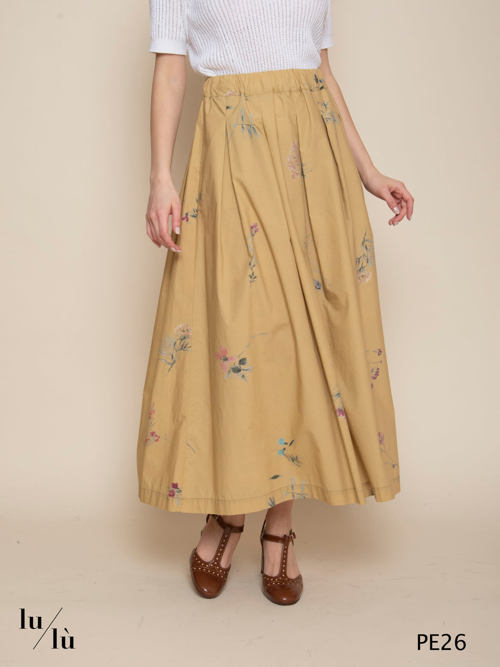 Lola - Gonna donna in cotone microstampato