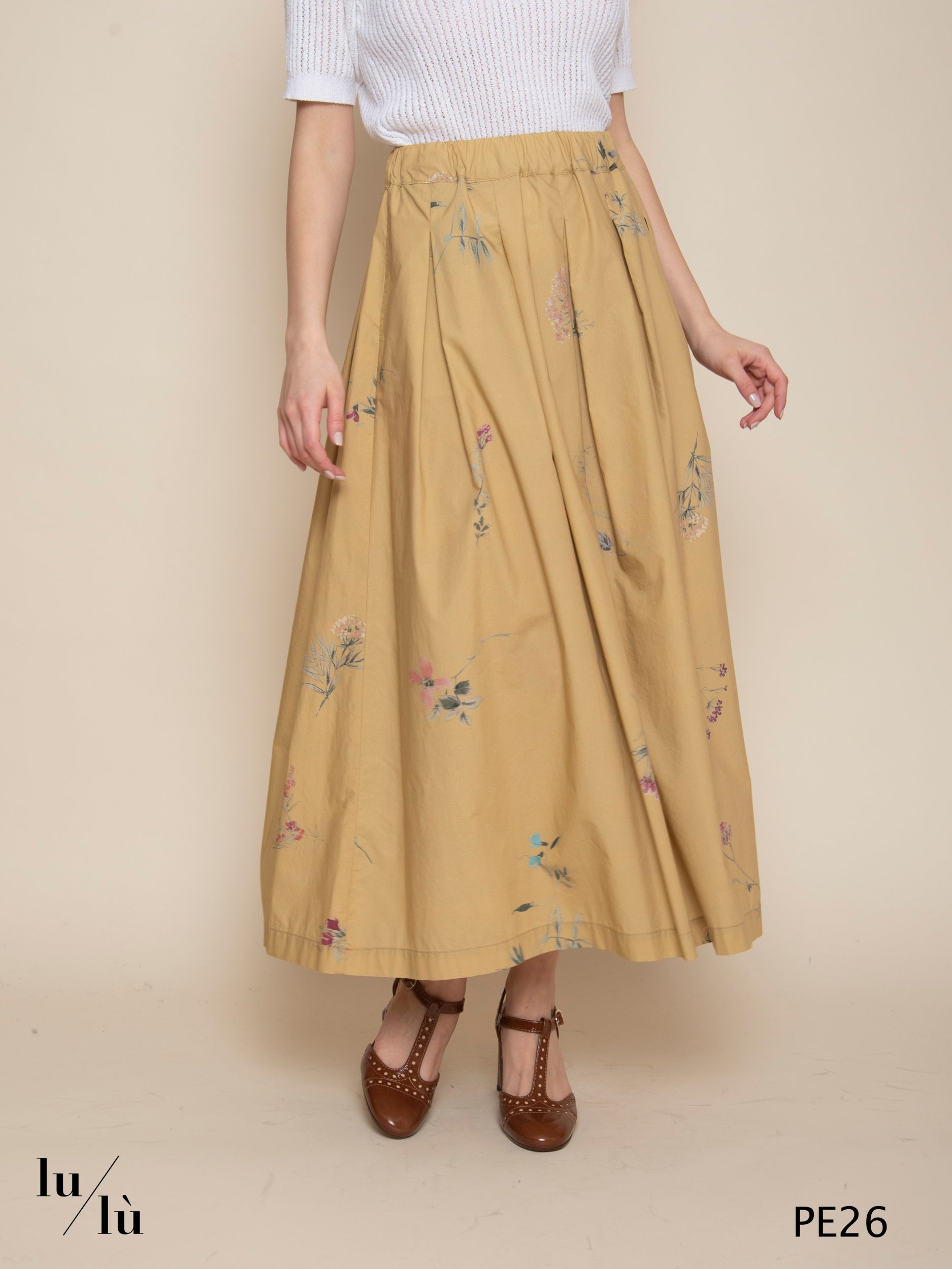 Lola - Gonna donna in cotone microstampato