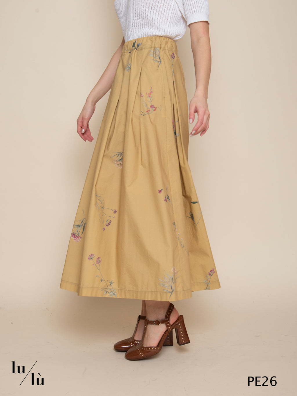 Lola - Gonna donna in cotone microstampato