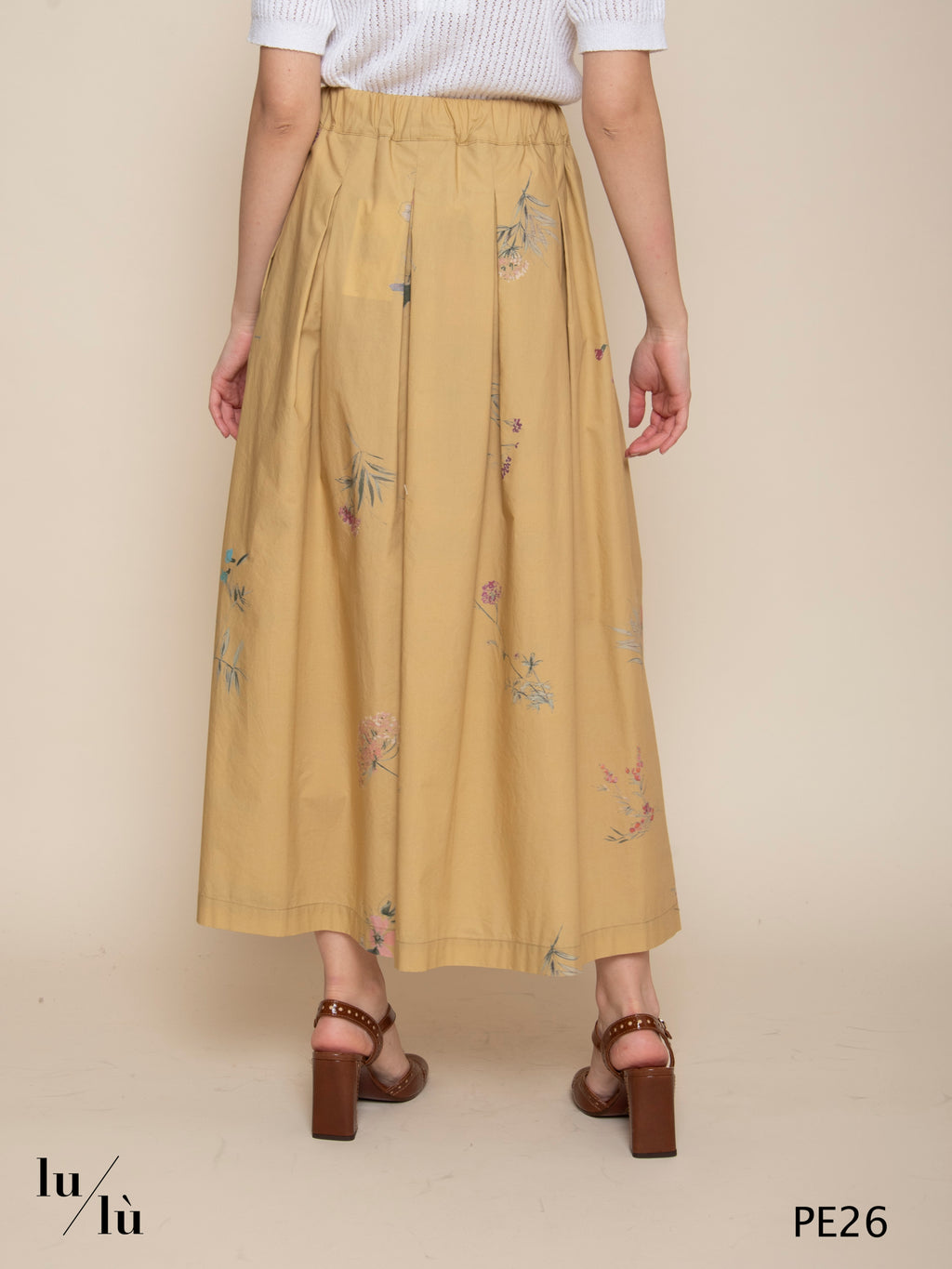 Lola - Gonna donna in cotone microstampato