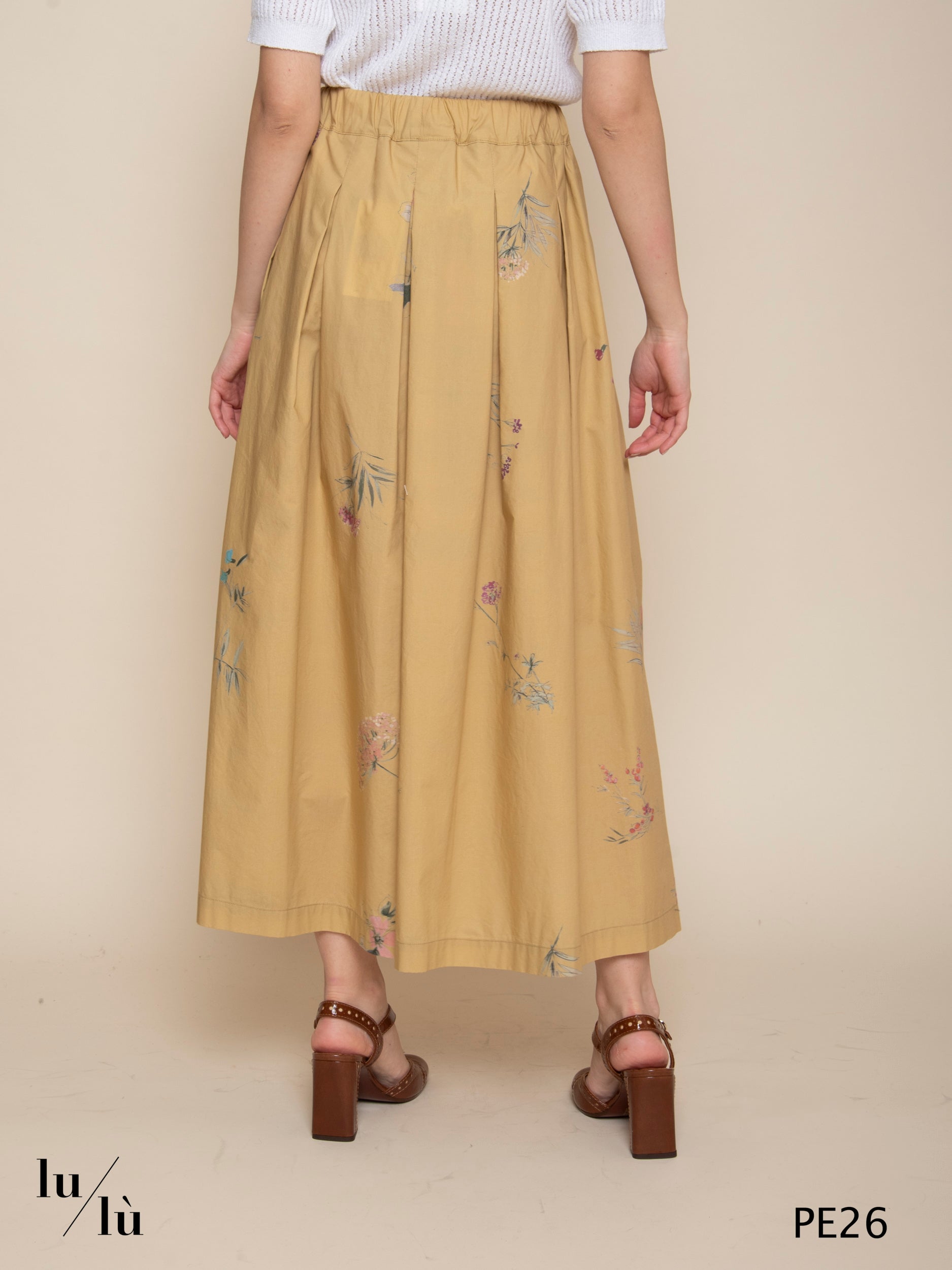 Lola - Gonna donna in cotone microstampato