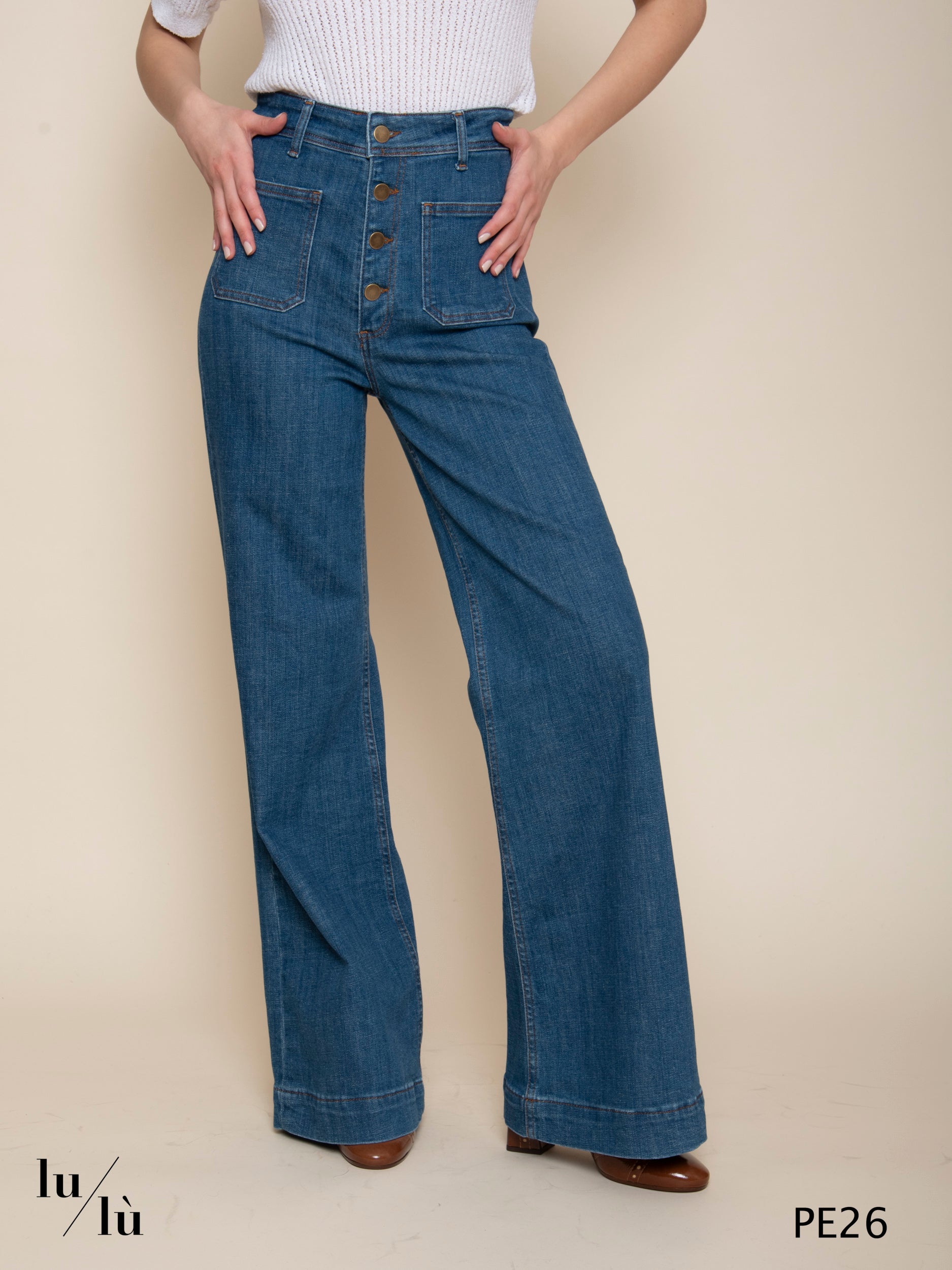 Charlie - Jeans flared donna a vita alta