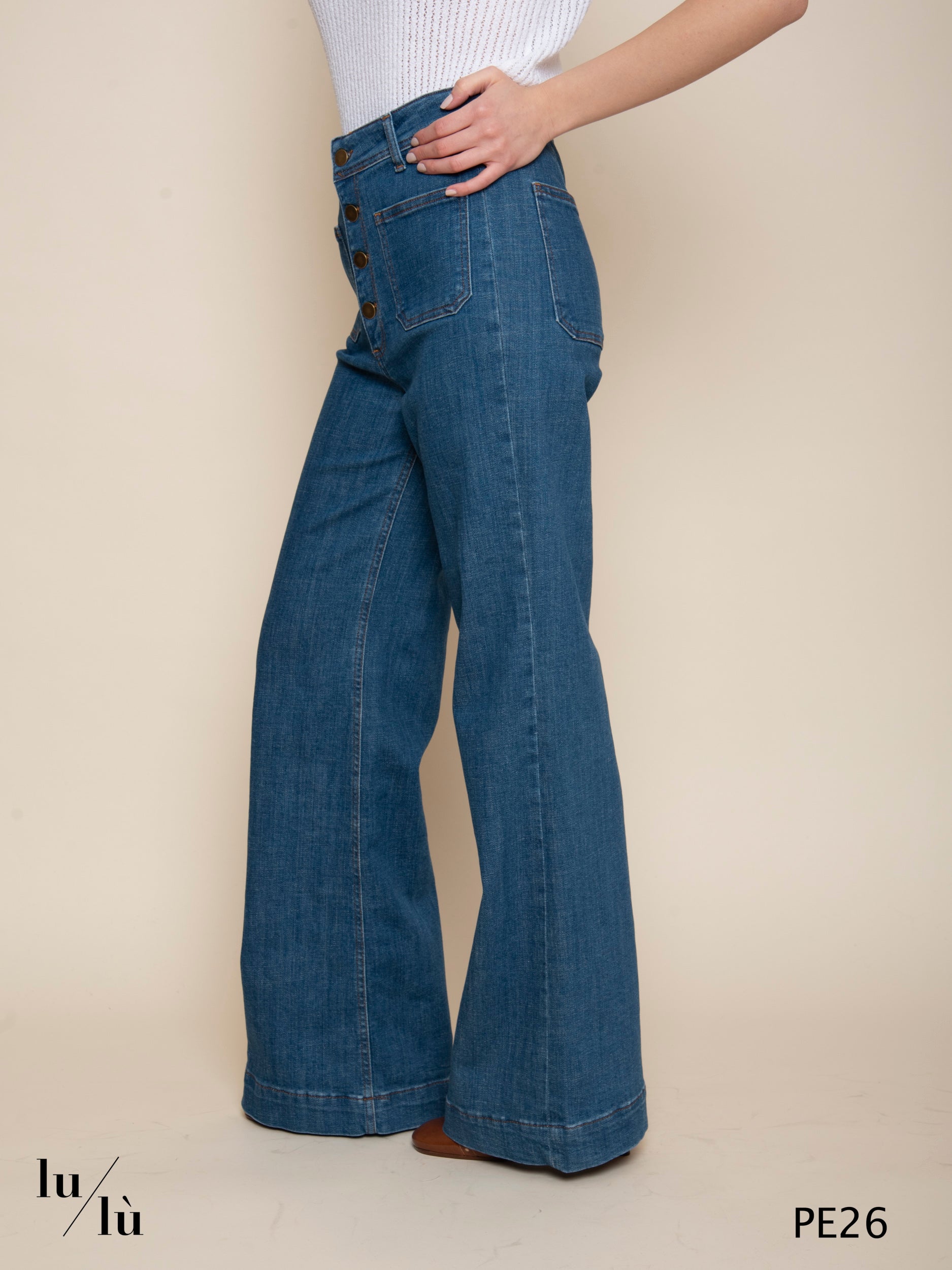 Charlie - Jeans flared donna a vita alta