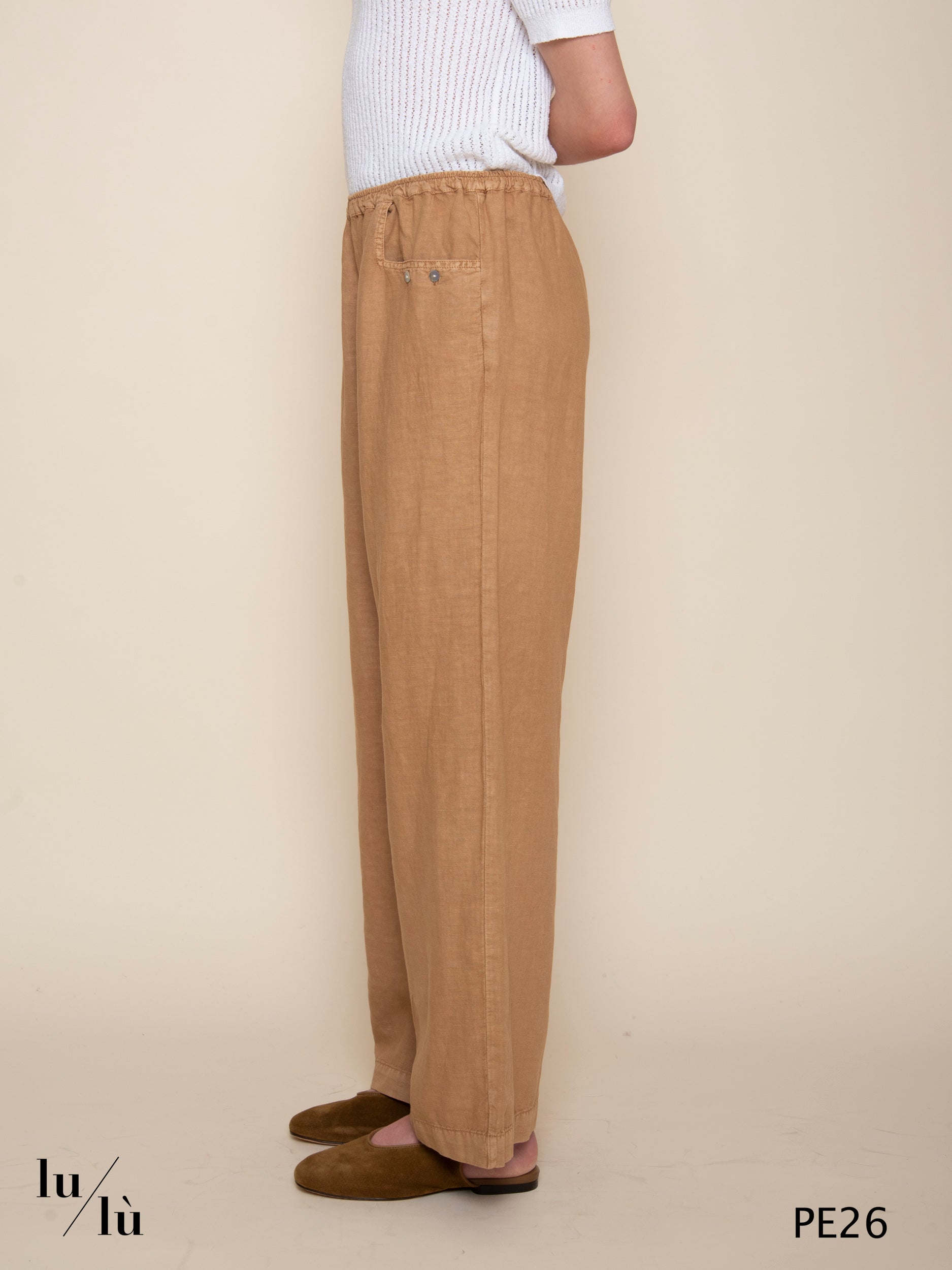 Bastian - Pantalone donna in lino gamba larga