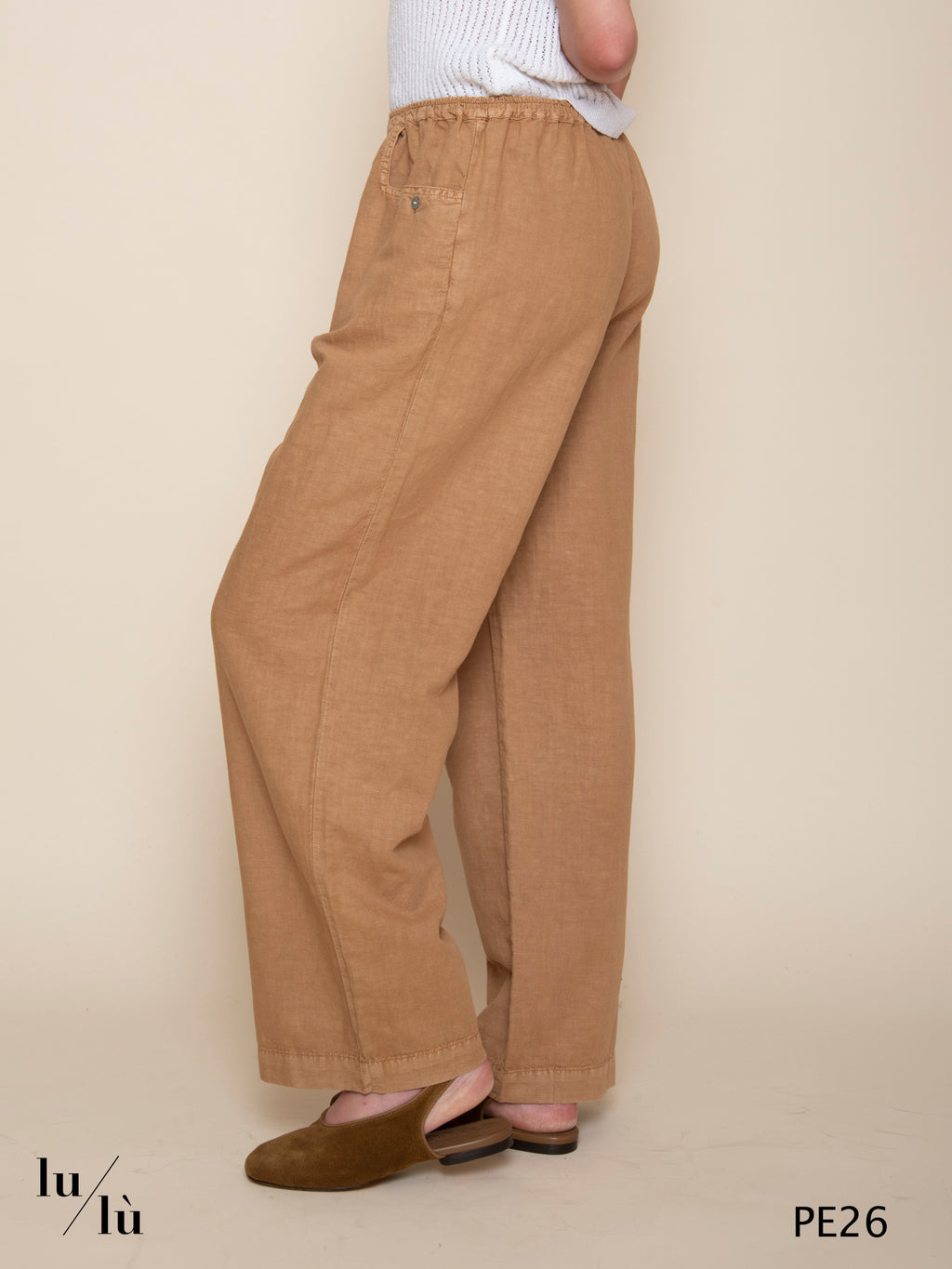 Bastian - Pantalone donna in lino gamba larga