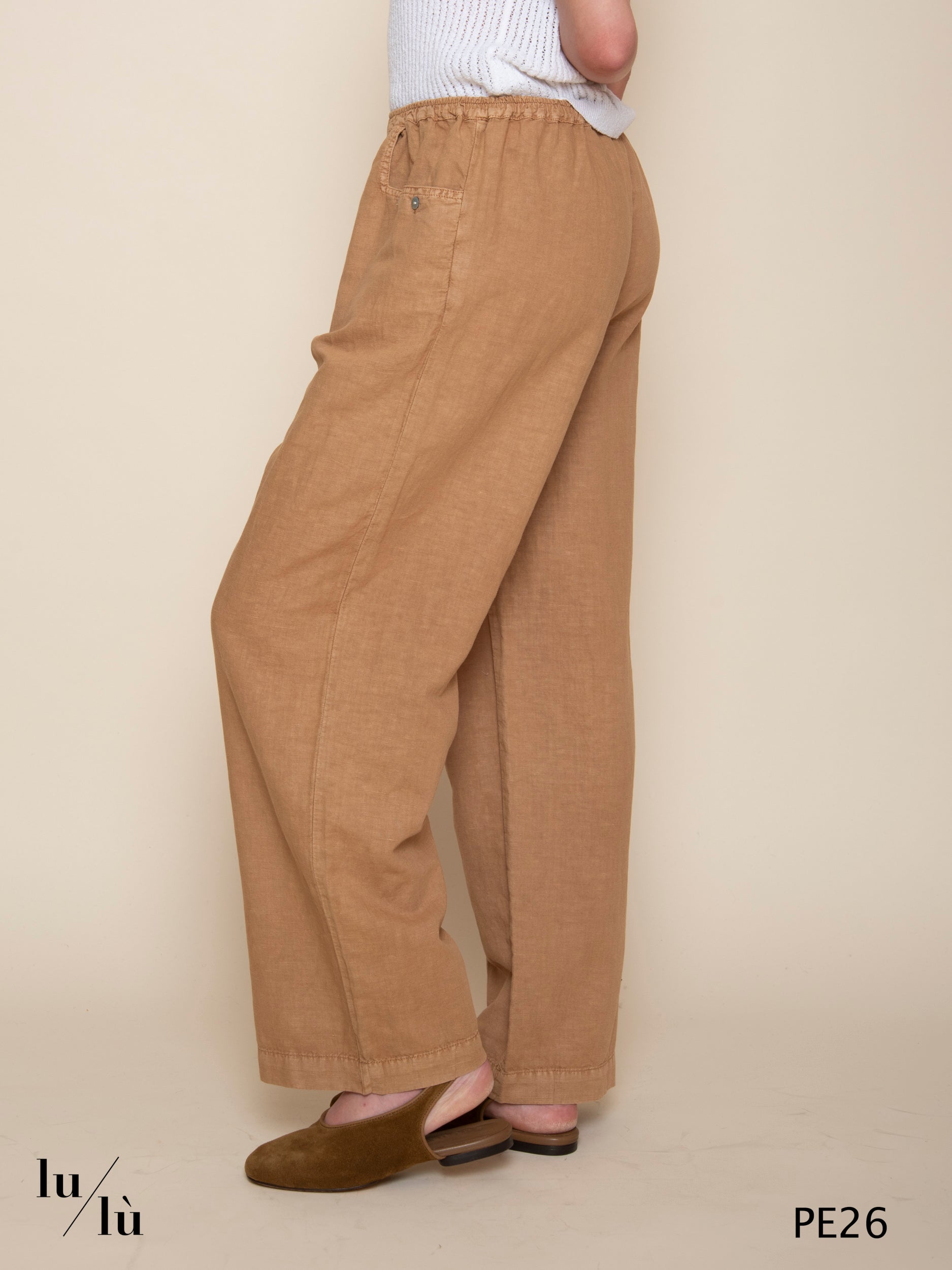 Bastian - Pantalone donna in lino gamba larga