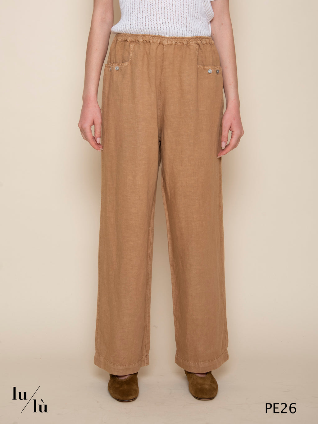 Bastian - Pantalone donna in lino gamba larga