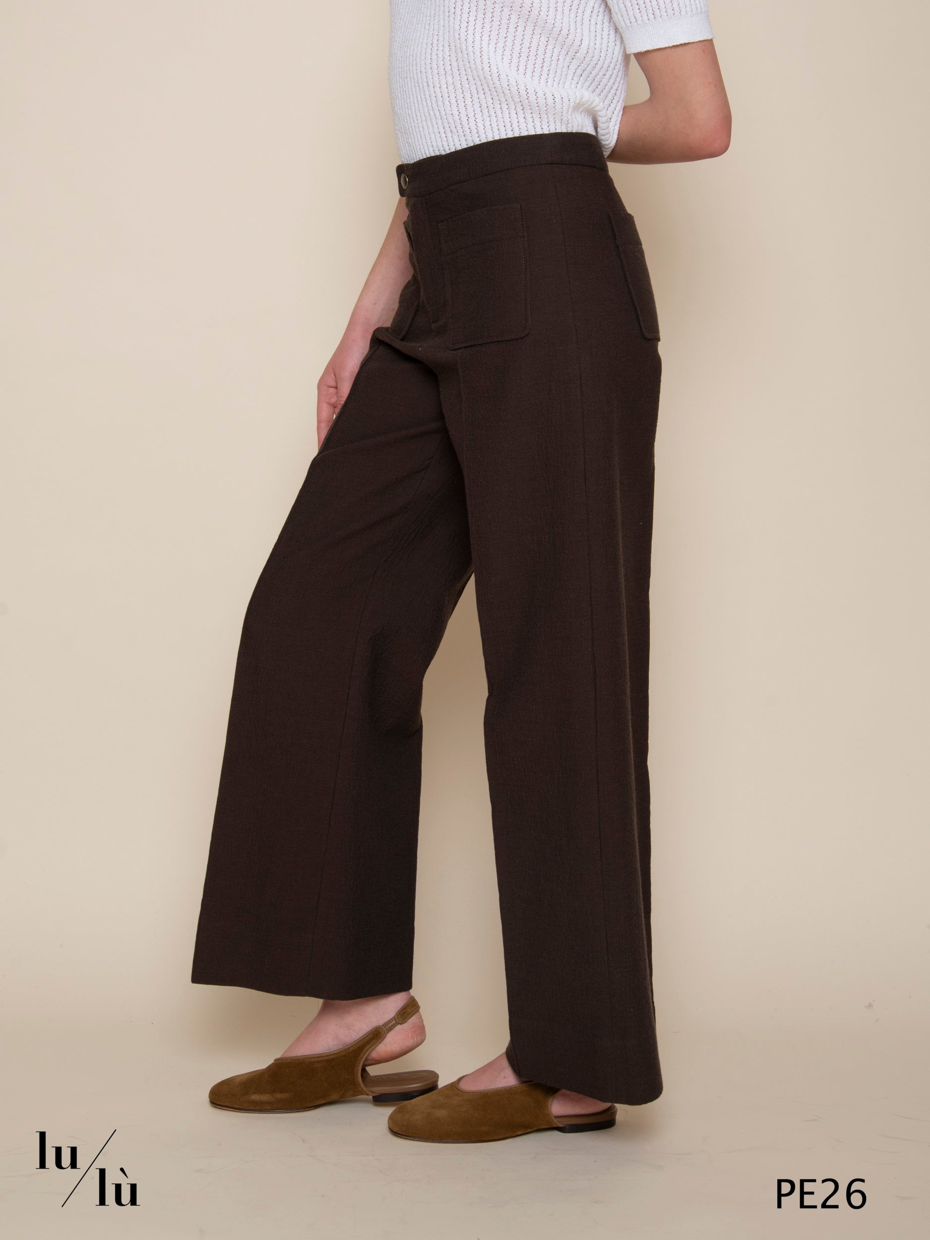 Harry - Pantalone donna in cotone goffrato gamba dritta