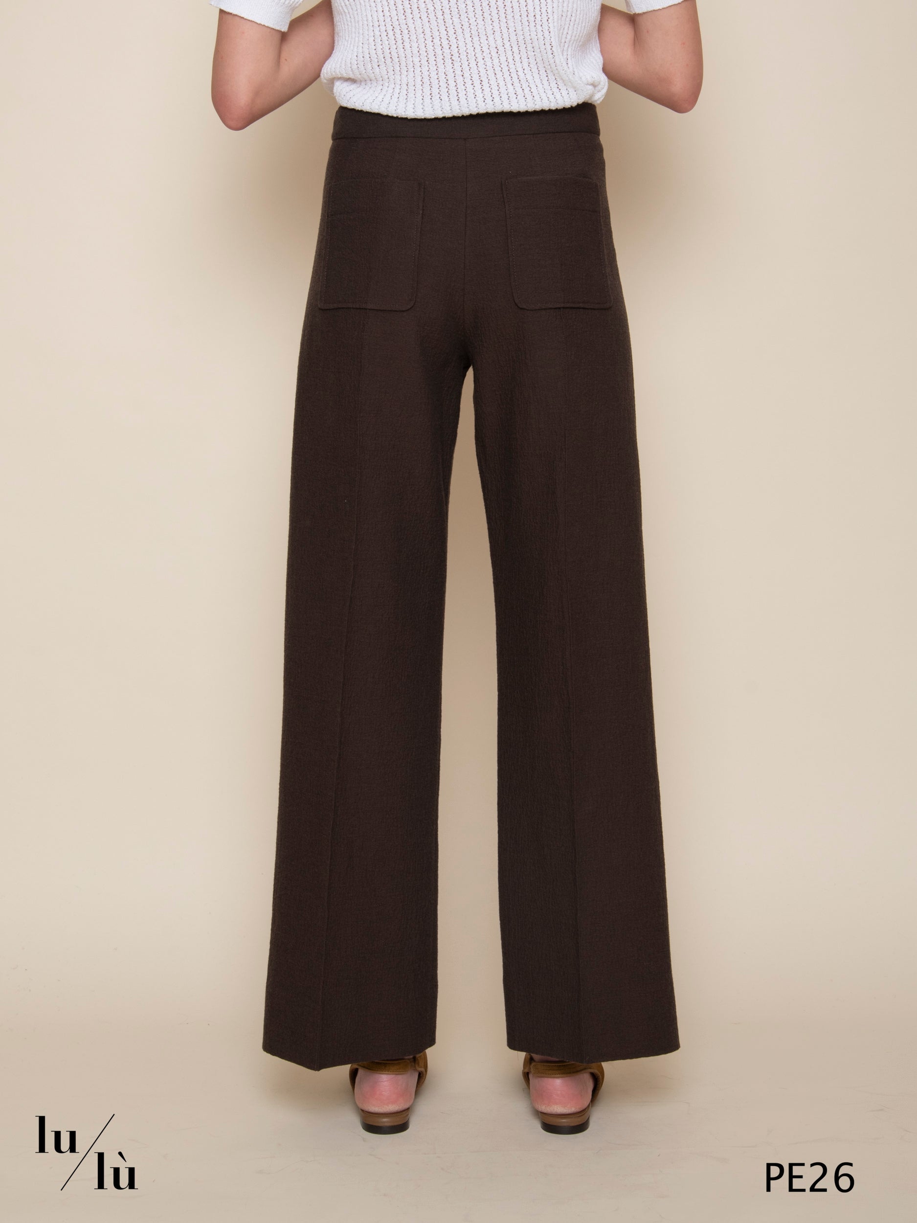Harry - Pantalone donna in cotone goffrato gamba dritta