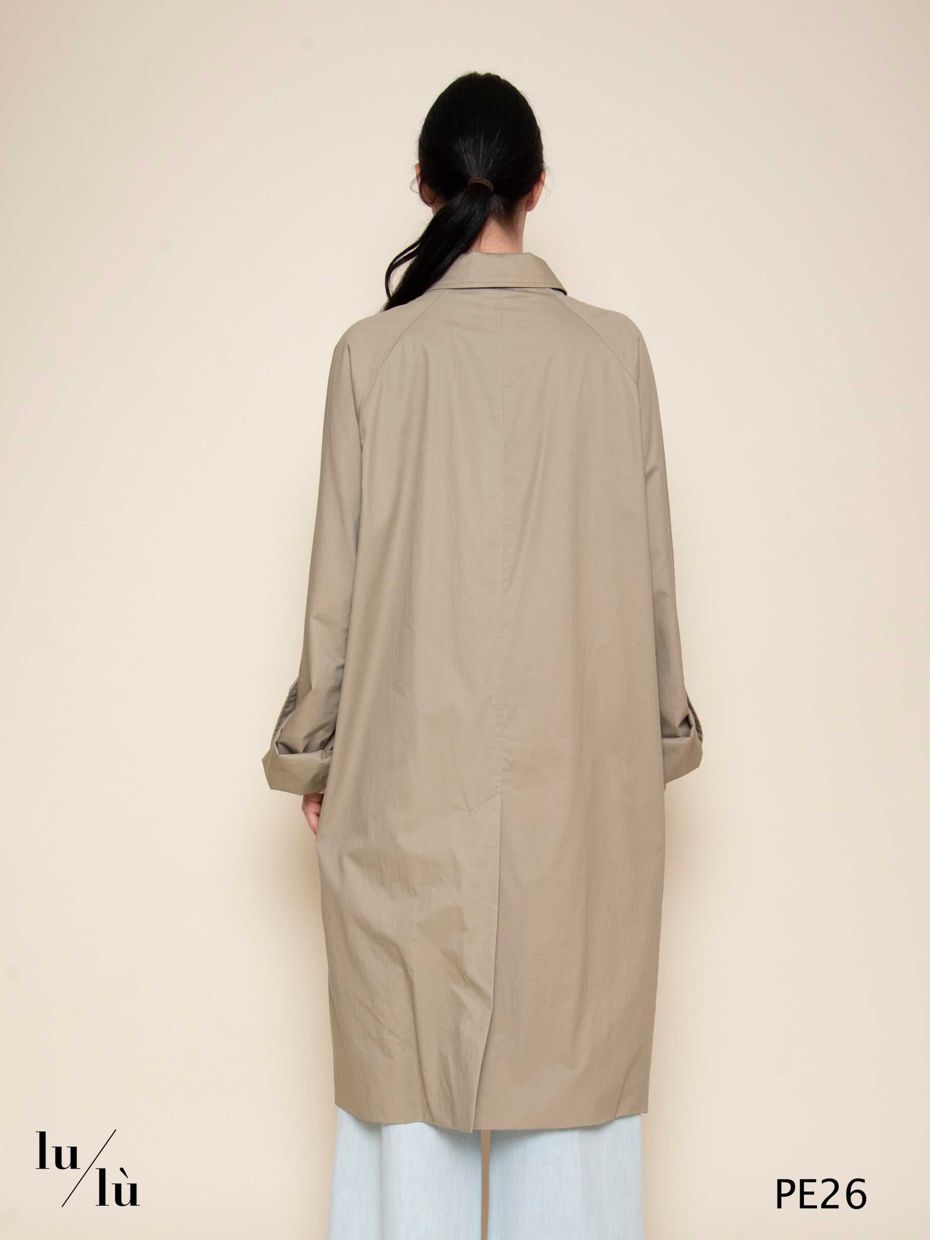 Colombo - Trench donna midi in cotone smerigliato