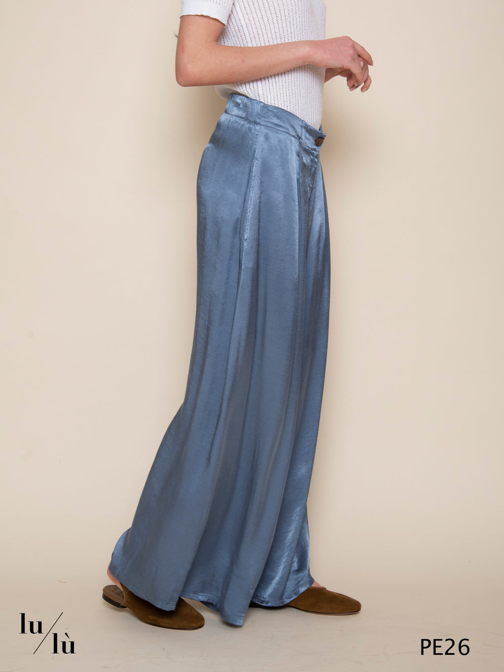 People - Pantalone donna wide leg in rayon e viscosa