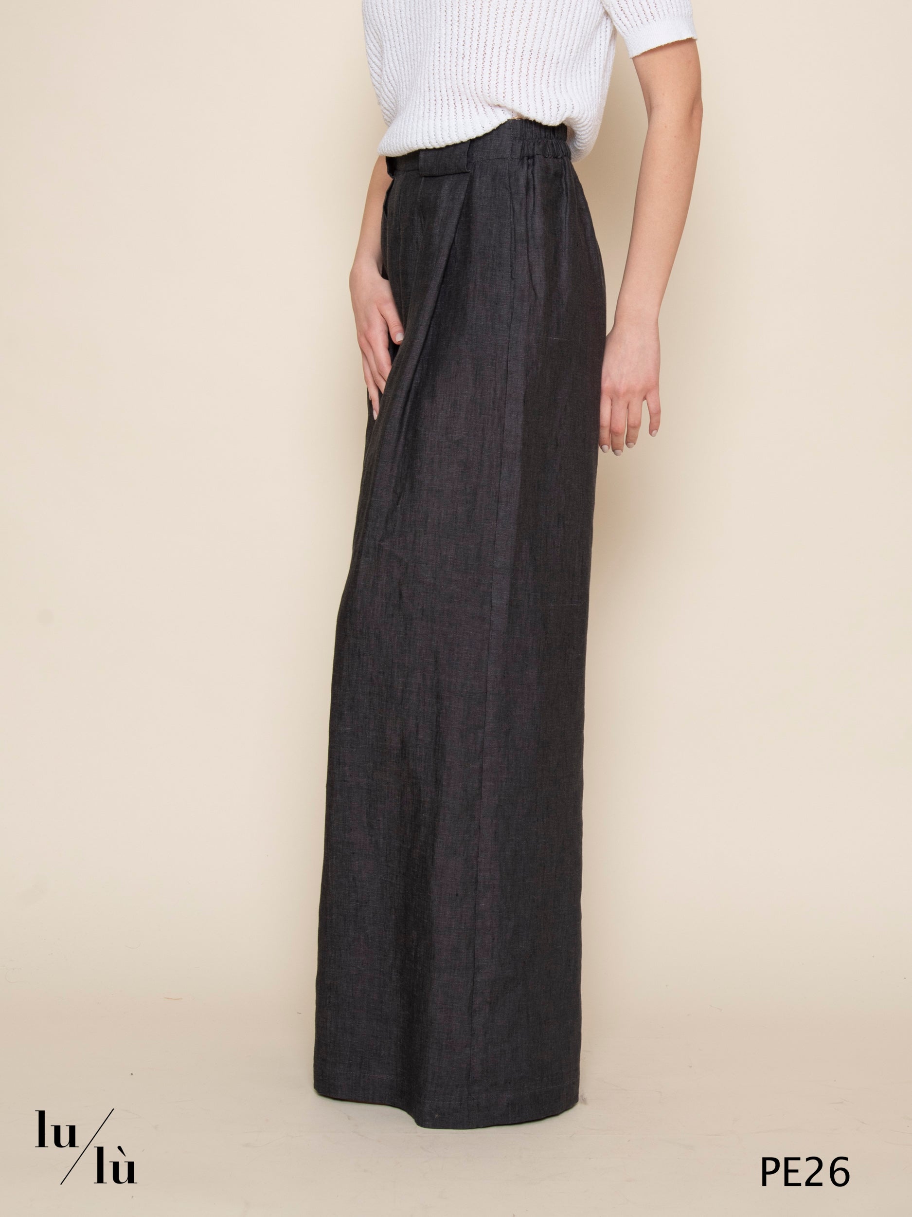 Aspen - Pantalone donna a palazzo in lino