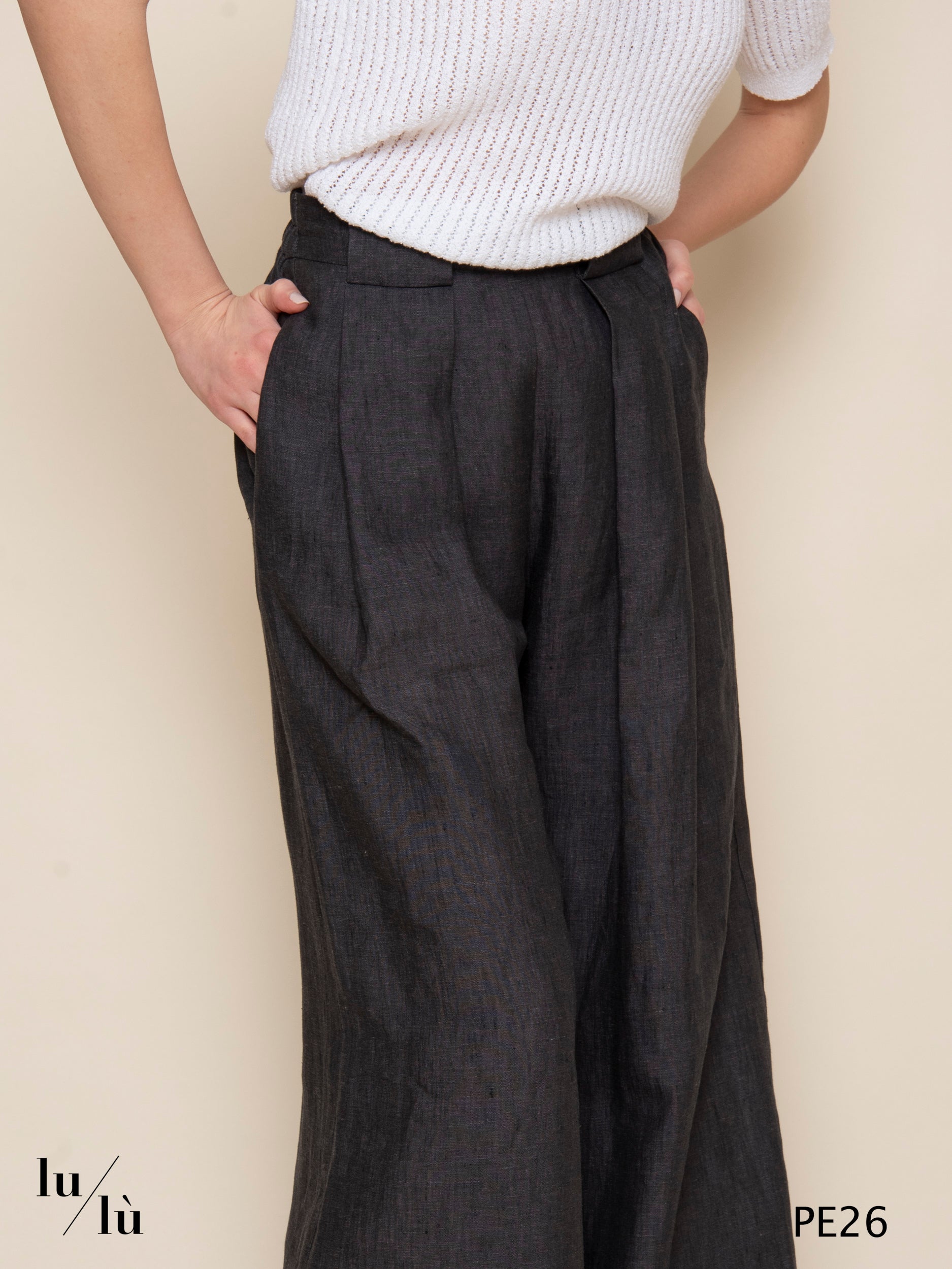 Aspen - Pantalone donna a palazzo in lino