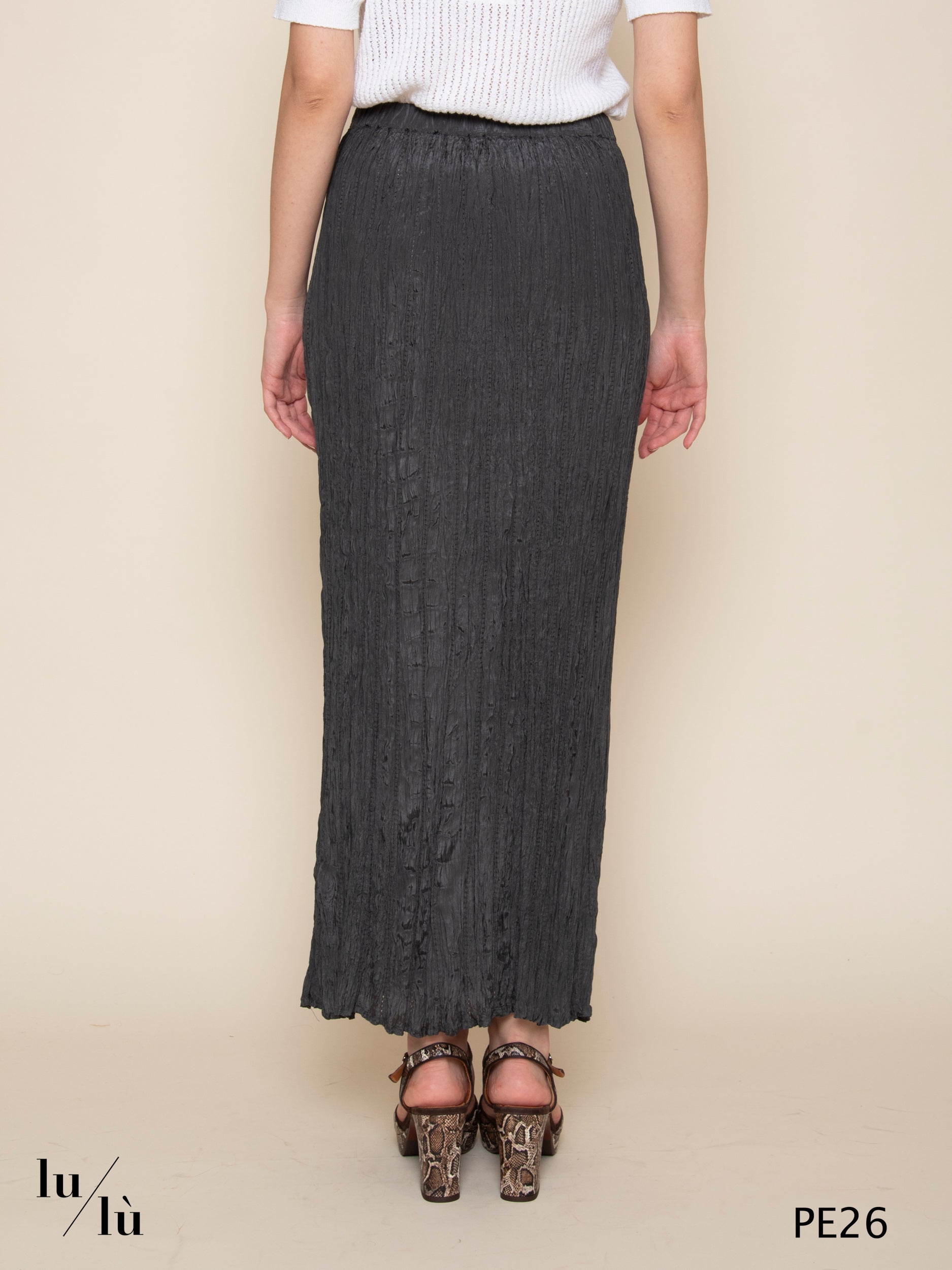 Capriccio - Gonna donna lunga stropicciata in viscosa