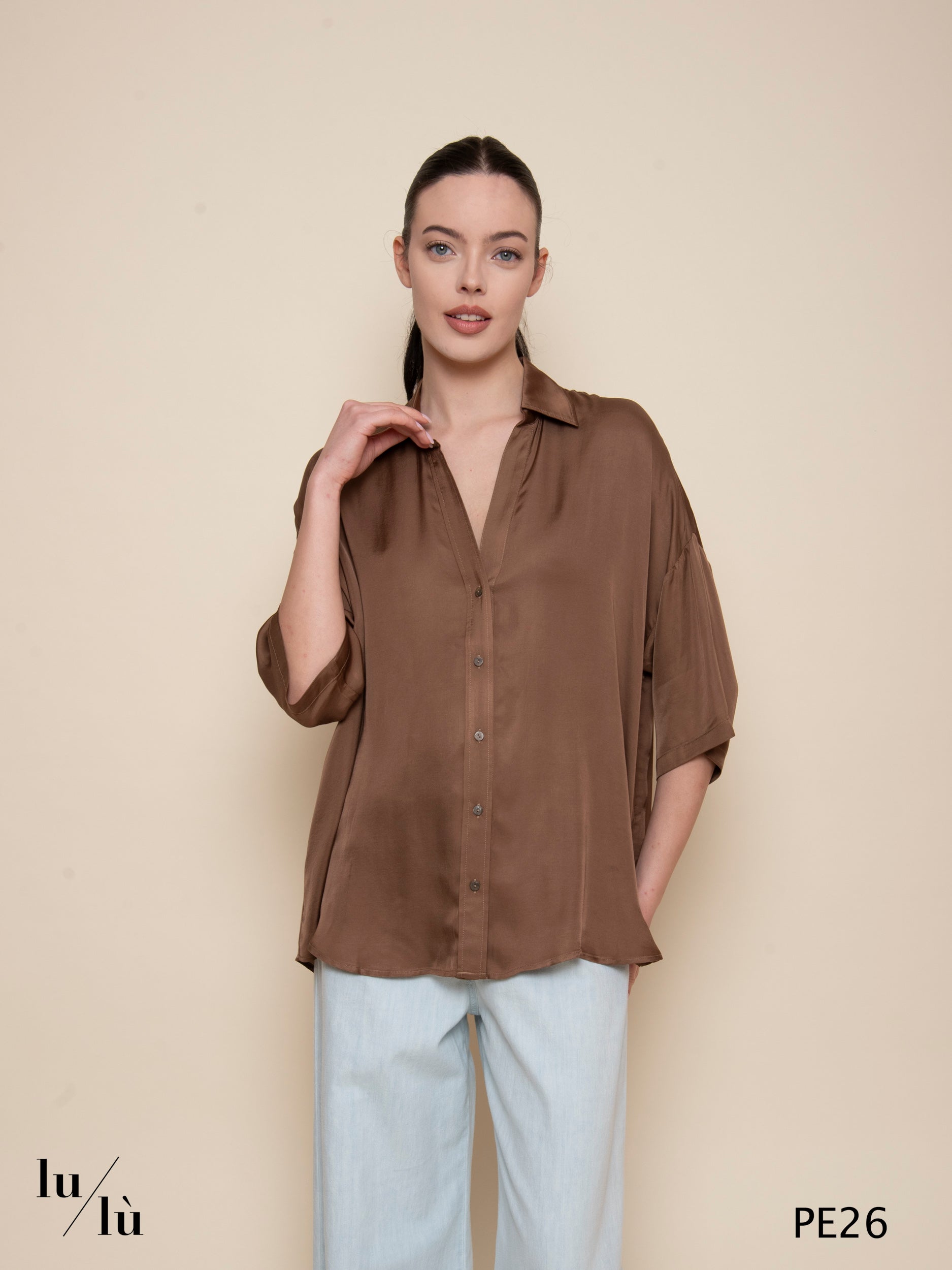 Clara - Camicia donna oversize in viscosa