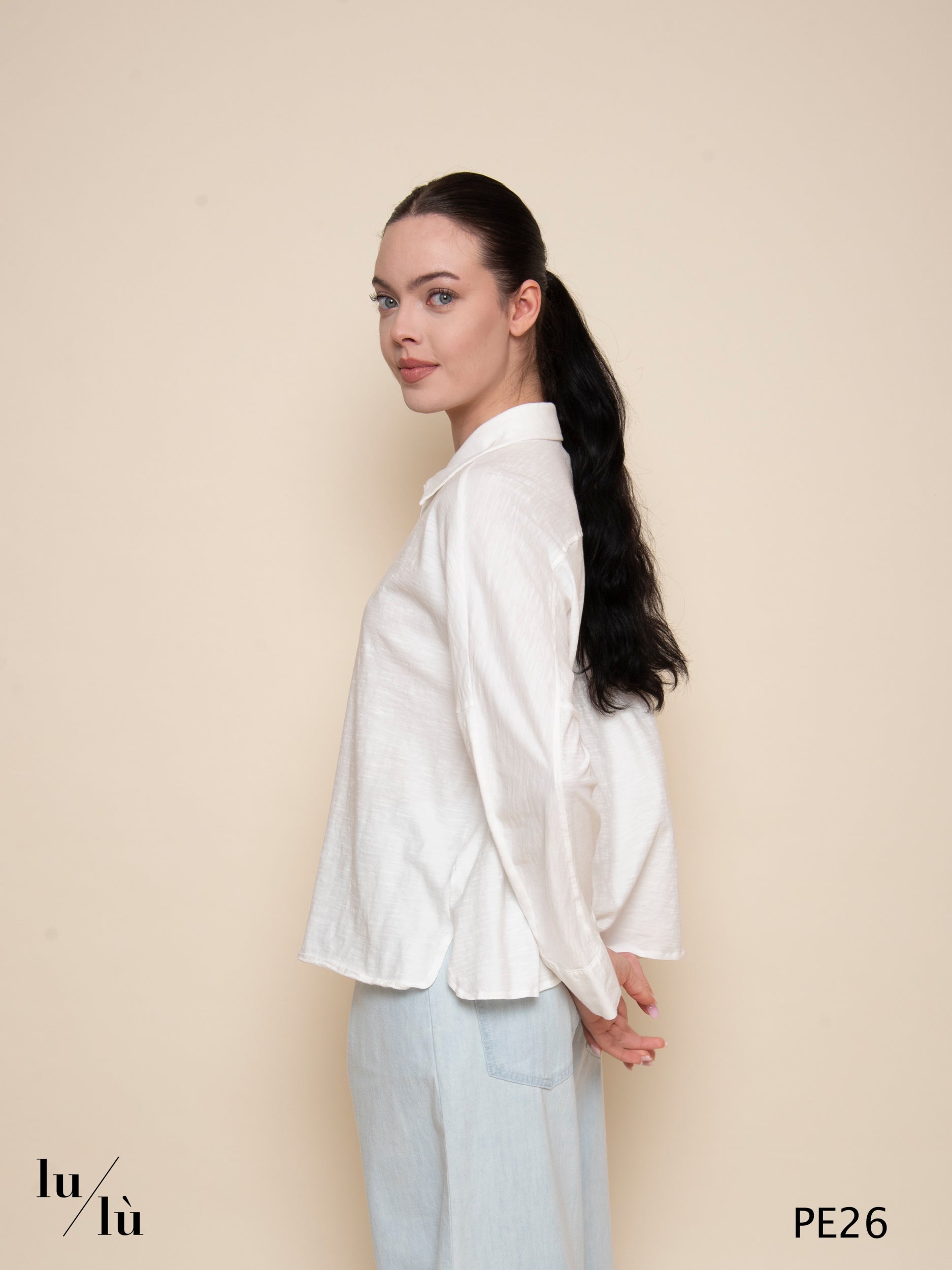 Diamante - Polo donna in jersey fiammato di cotone