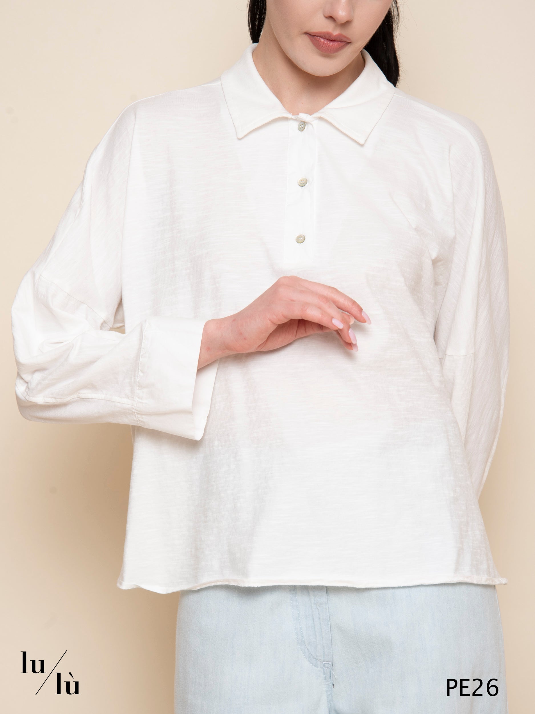 Diamante - Polo donna in jersey fiammato di cotone