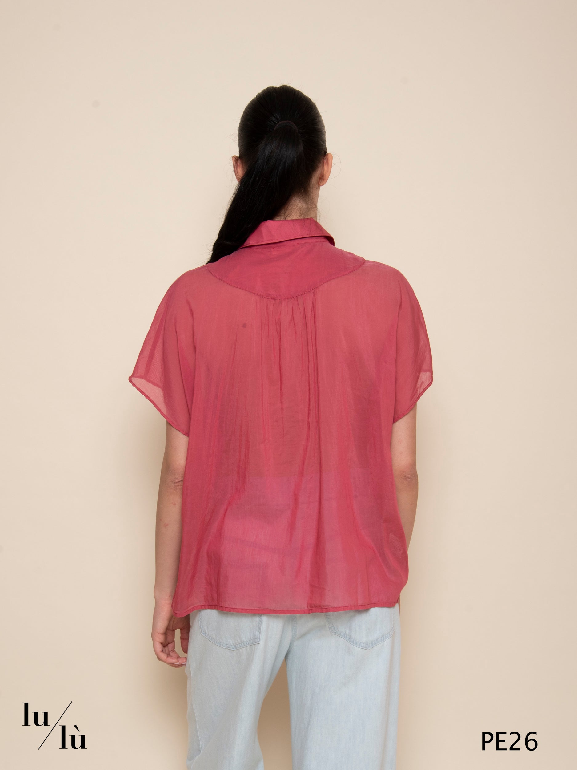Rubino - Camicia donna in cotone e seta
