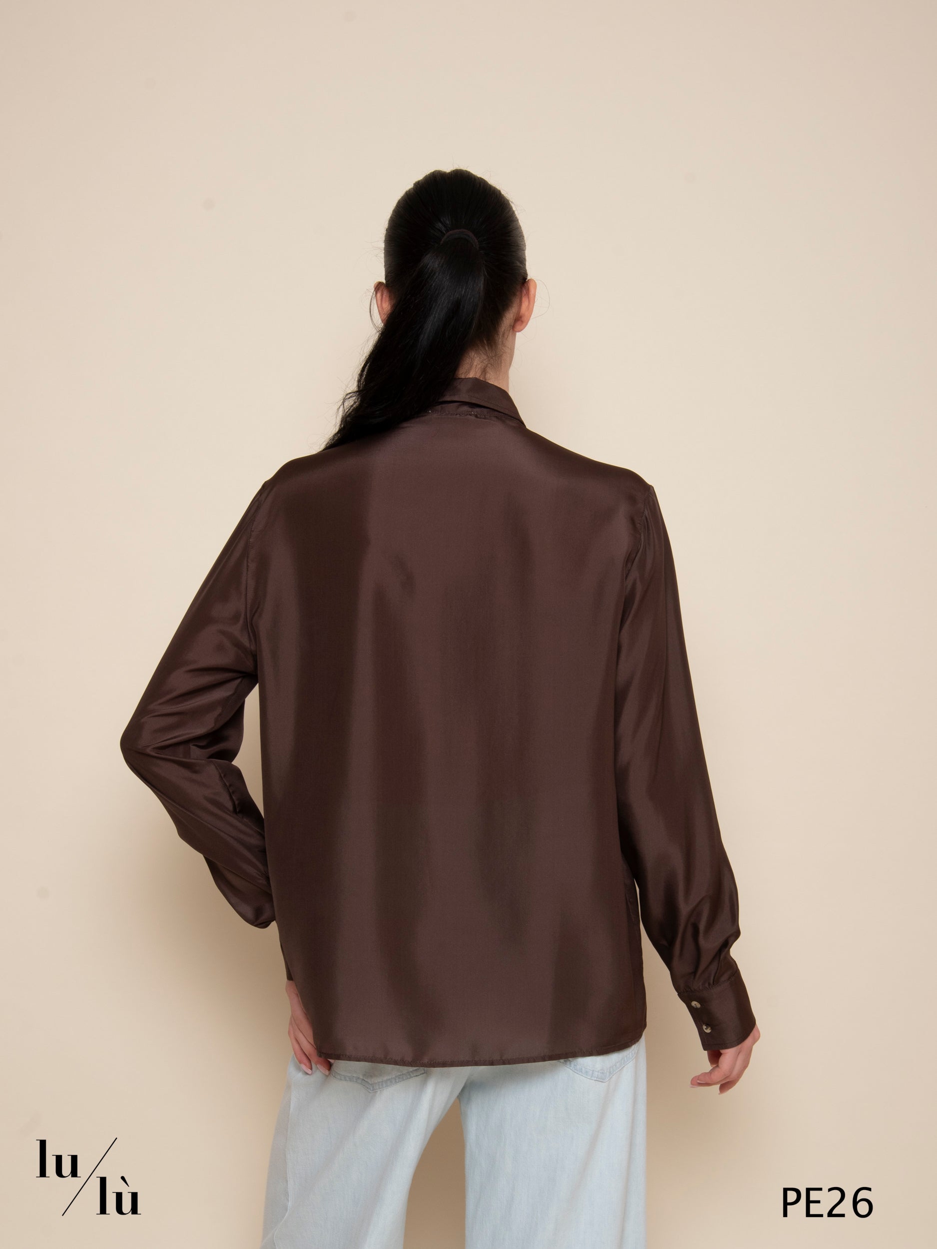 Zaffiro Brown - Camicia donna in pura seta