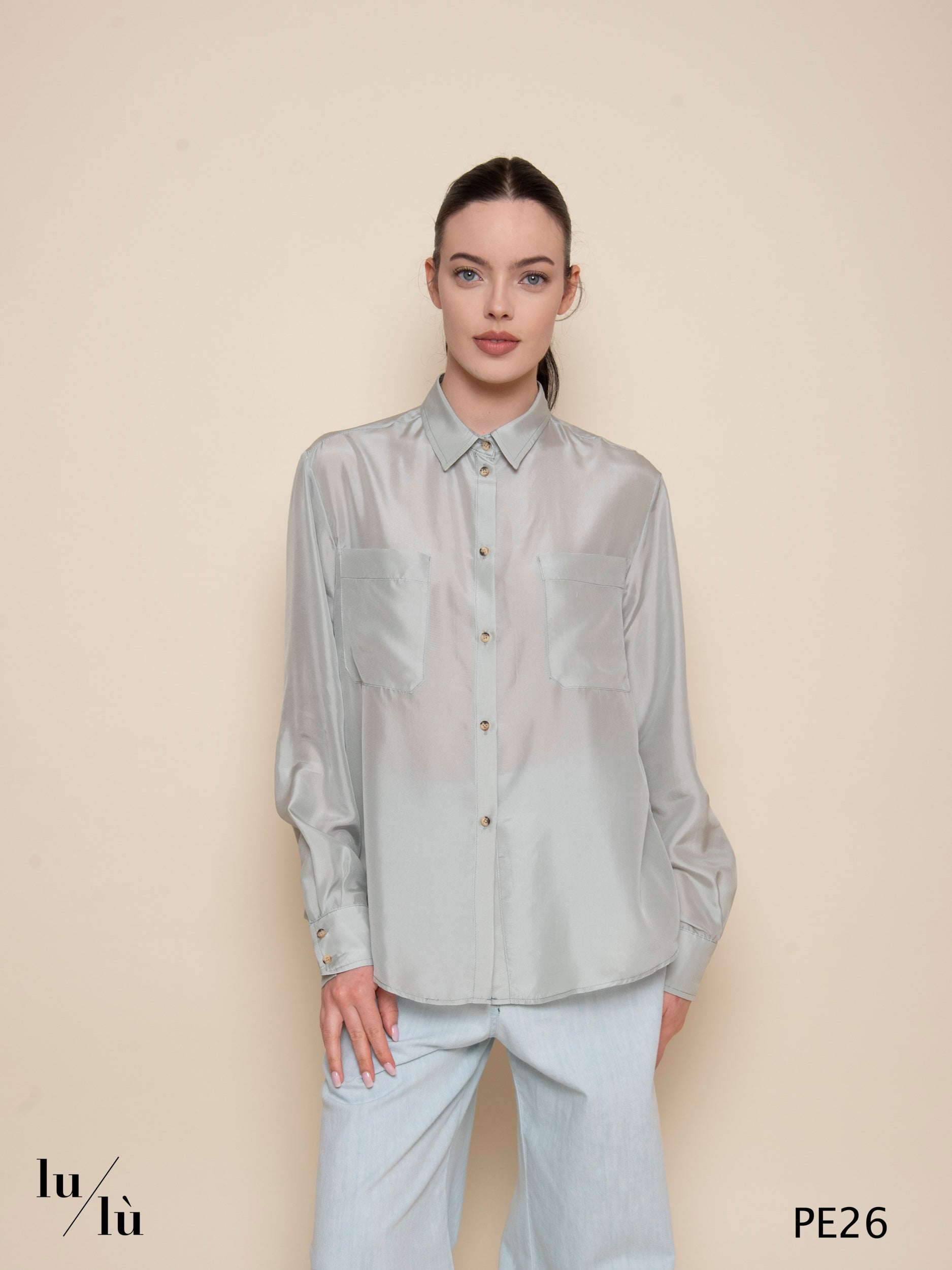 Zaffiro Nuvola - Camicia donna in pura seta