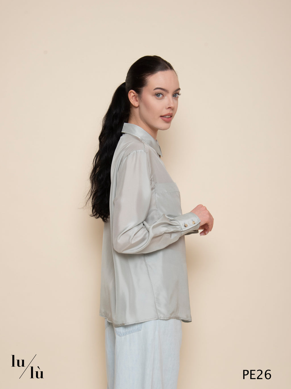 Zaffiro Nuvola - Camicia donna in pura seta