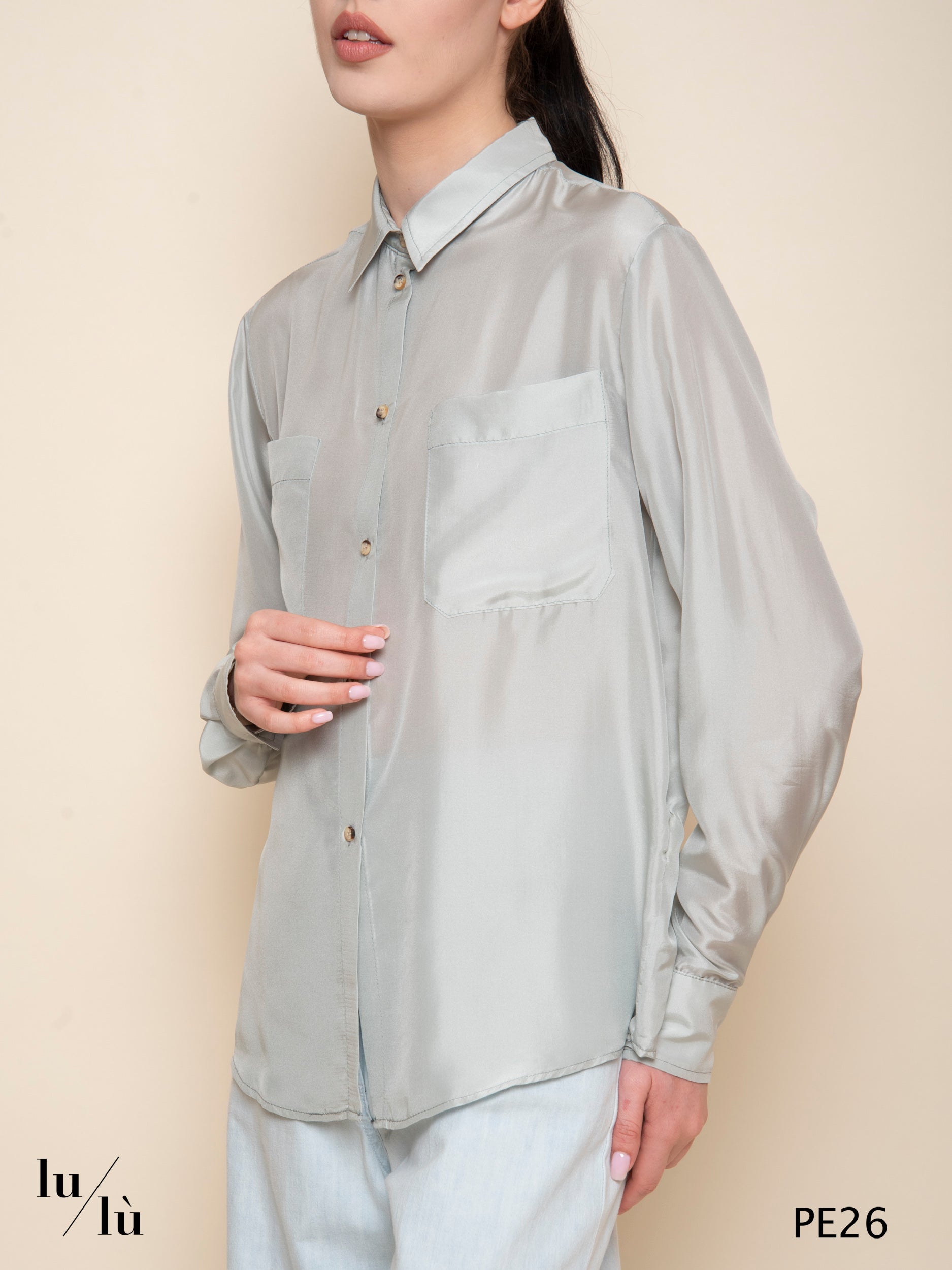 Zaffiro Nuvola - Camicia donna in pura seta