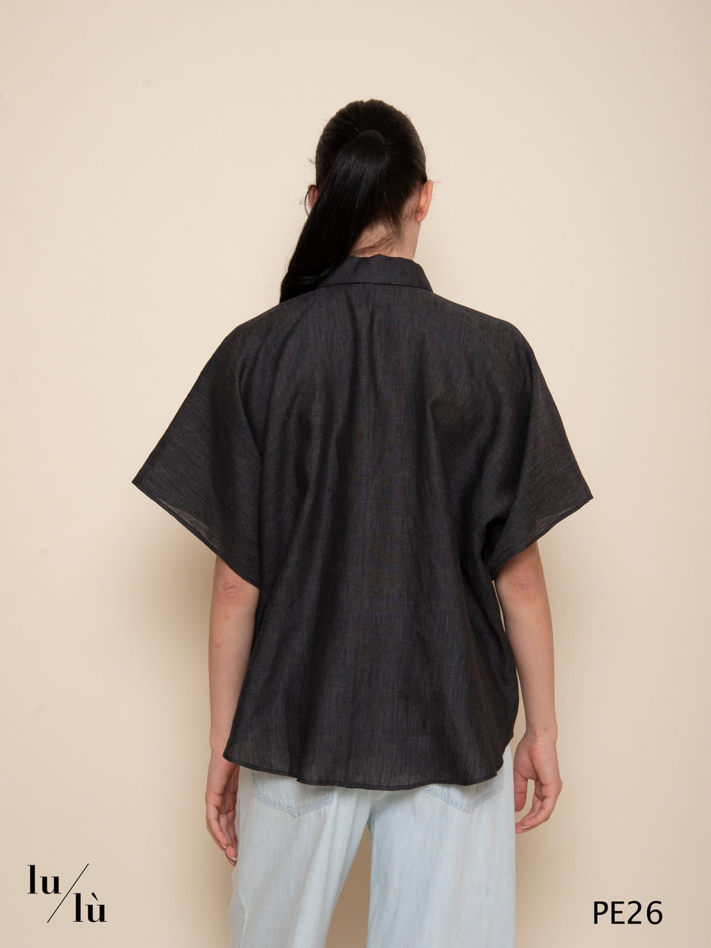 Brooklin - Camicia donna boxy in lino con maniche kimono