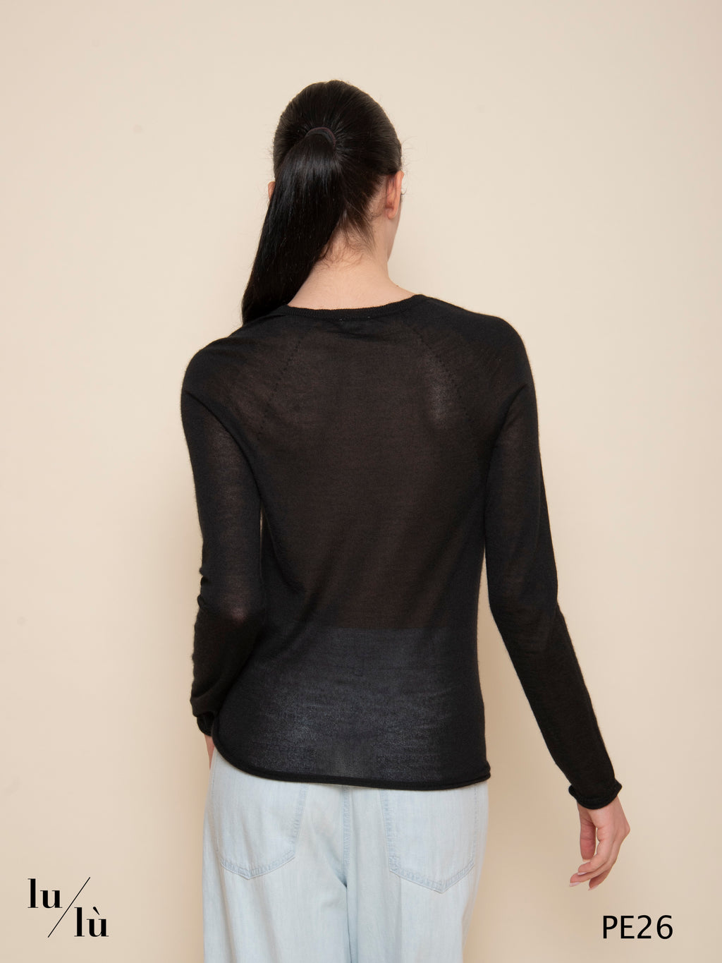 Eliodoro - Maglia donna aderente girocollo in cashmere e seta