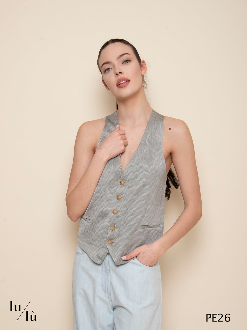 Corindone - Gilet donna elegante in viscosa, metallo e seta