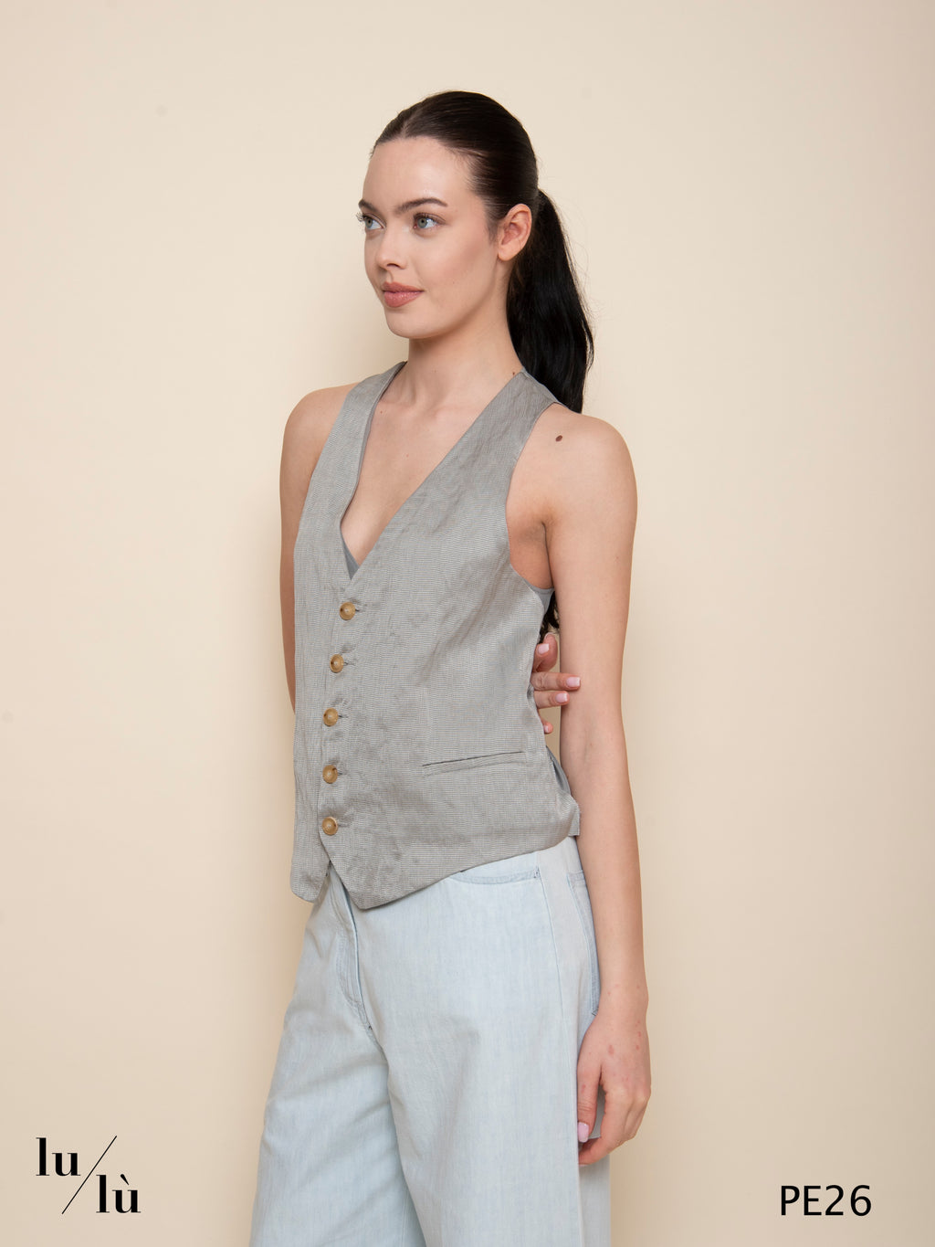 Corindone - Gilet donna elegante in viscosa, metallo e seta