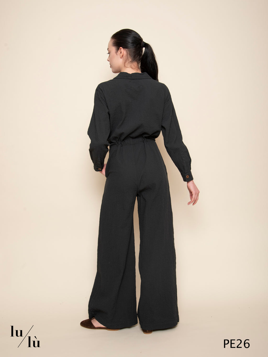 Lapislazzuli - Tuta lunga in cotone seersucker donna