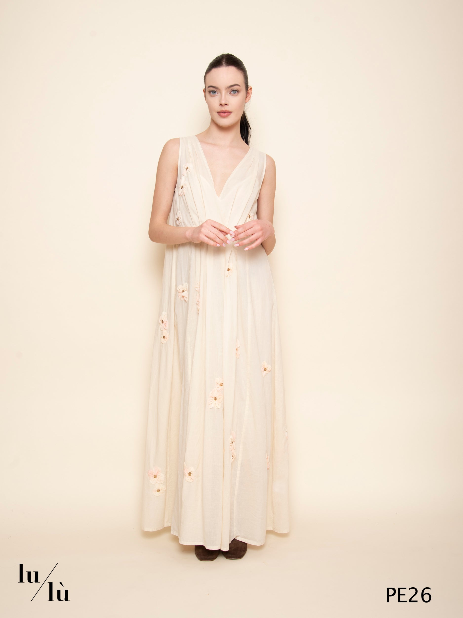 Sodalite - Abito donna lungo in voile di cotone