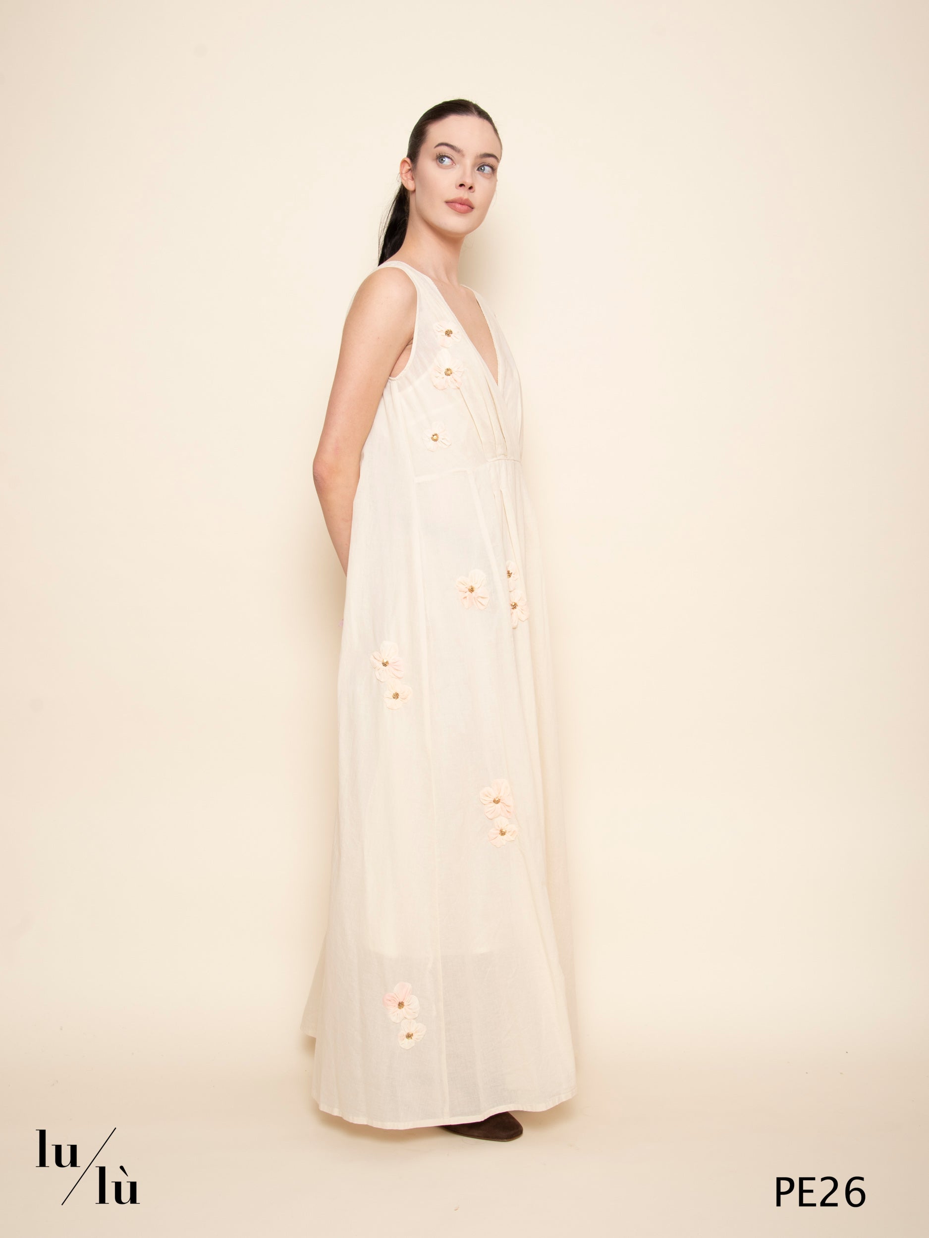 Sodalite - Abito donna lungo in voile di cotone