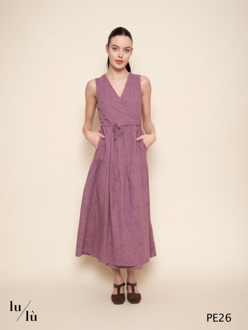 Rodonite - Abito donna midi jacquard in cotone floreale