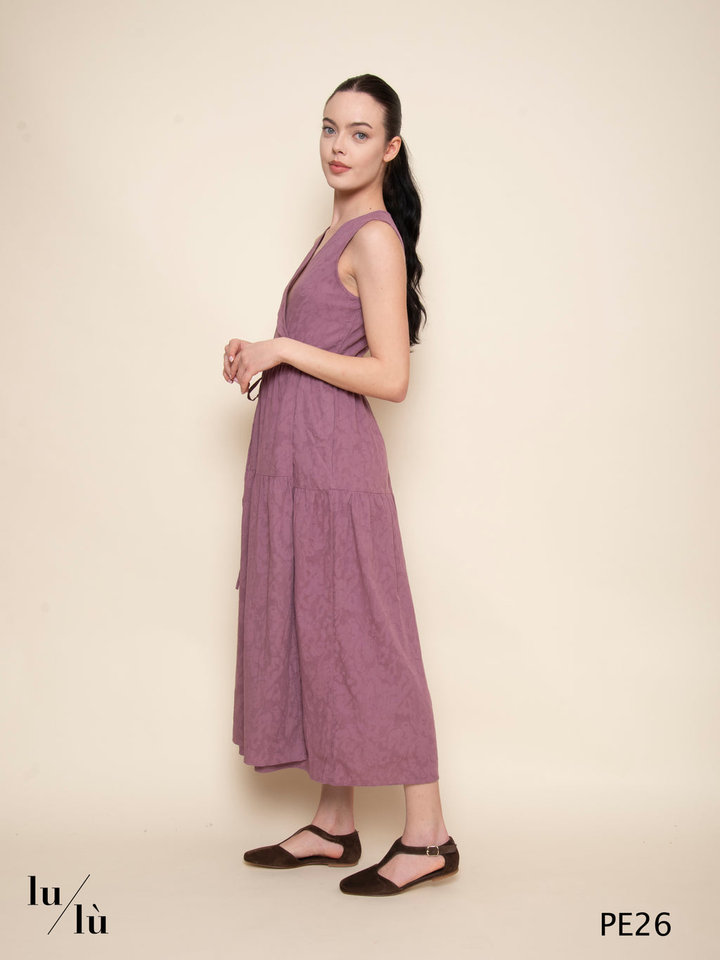 Rodonite - Abito donna midi jacquard in cotone floreale