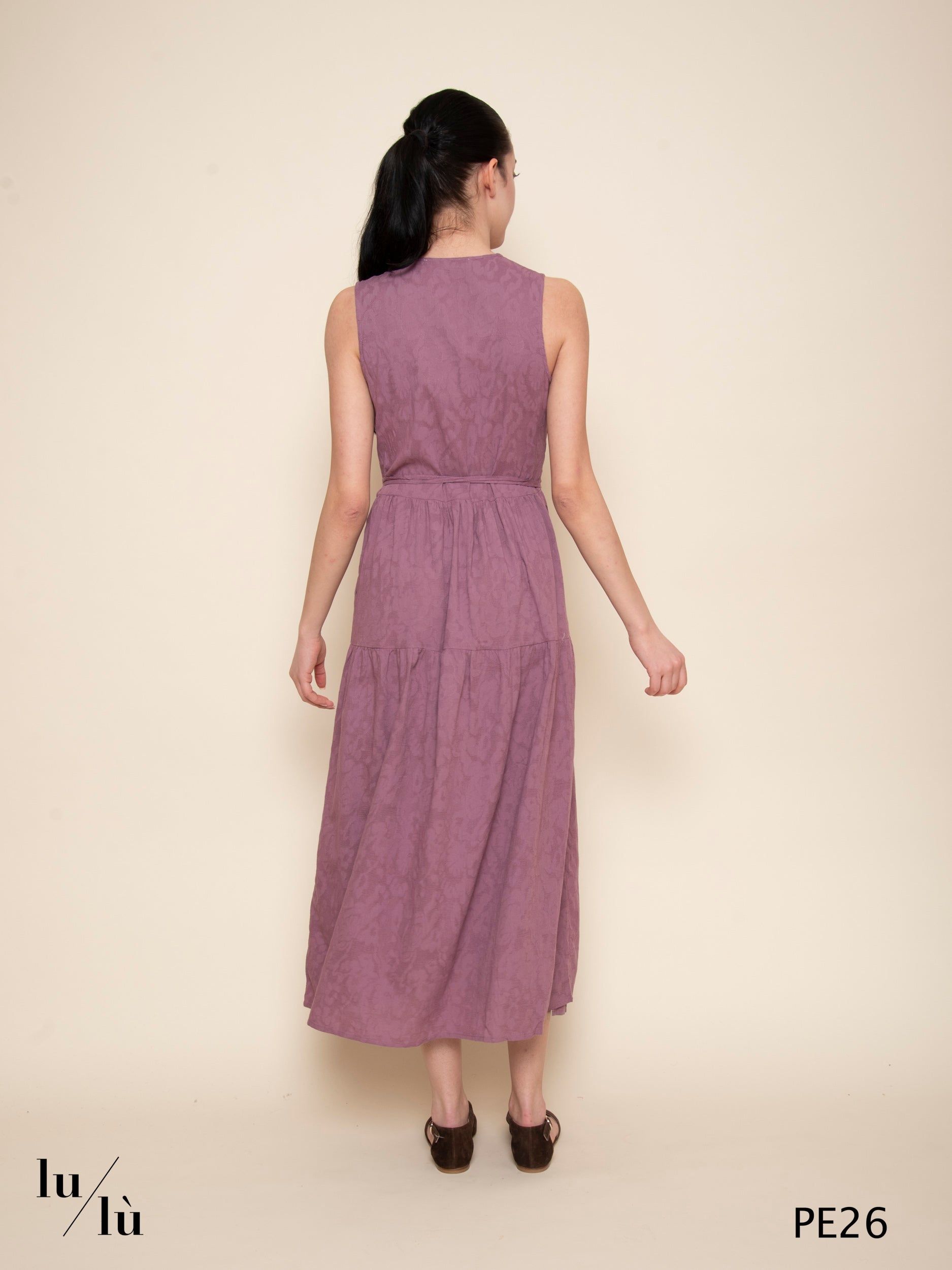 Rodonite - Abito donna midi jacquard in cotone floreale