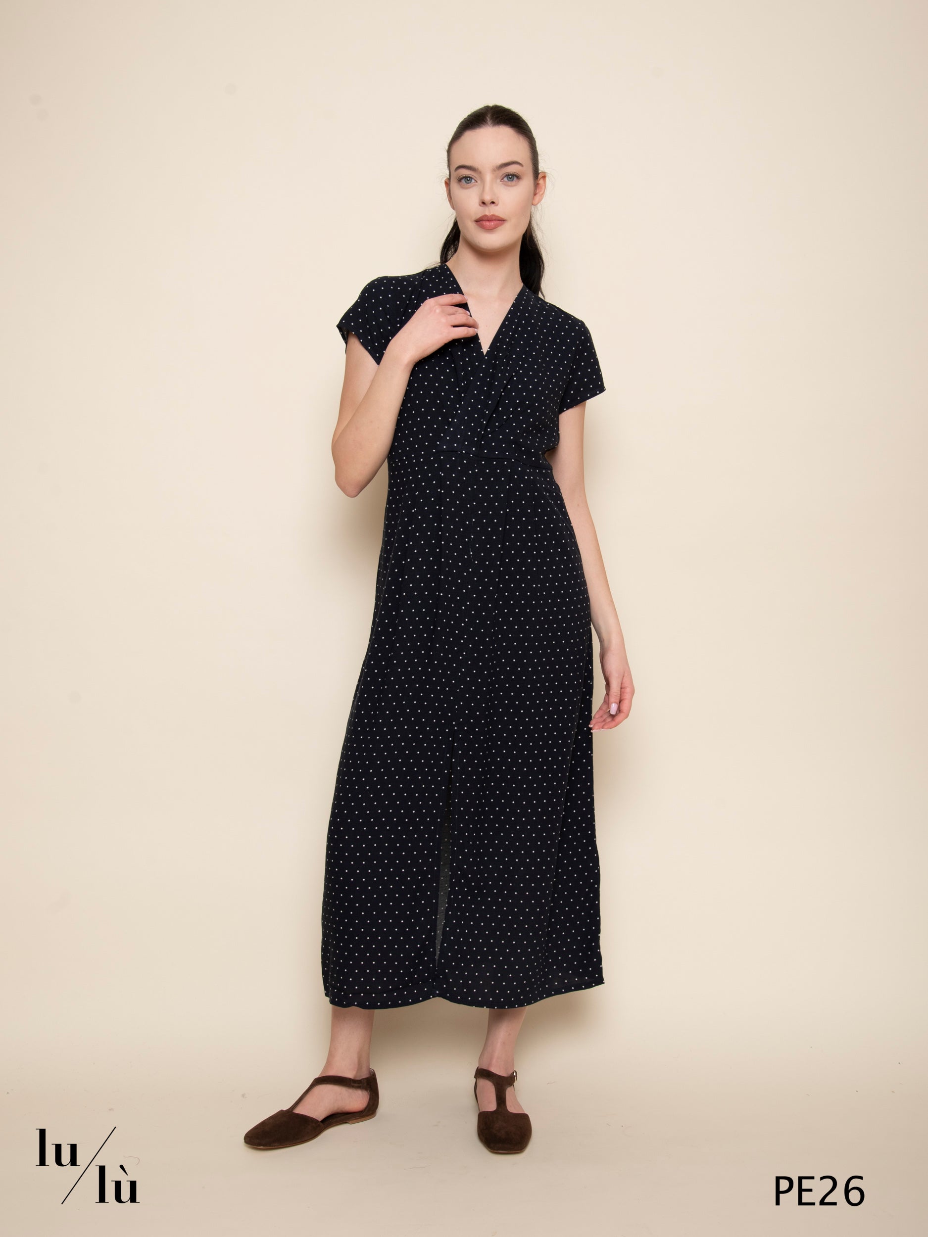 Celestite - Abito donna lungo a pois