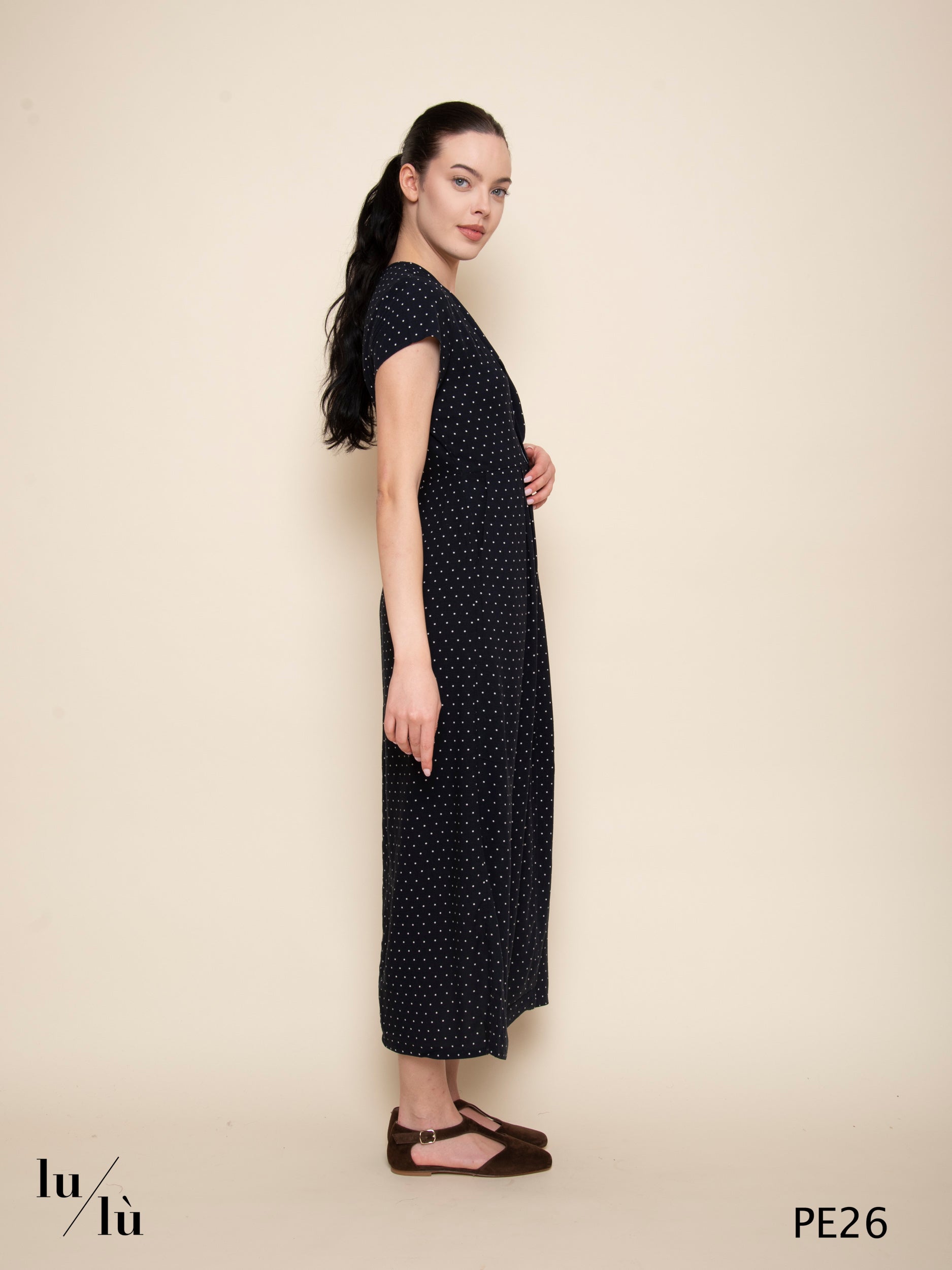 Celestite - Abito donna lungo a pois