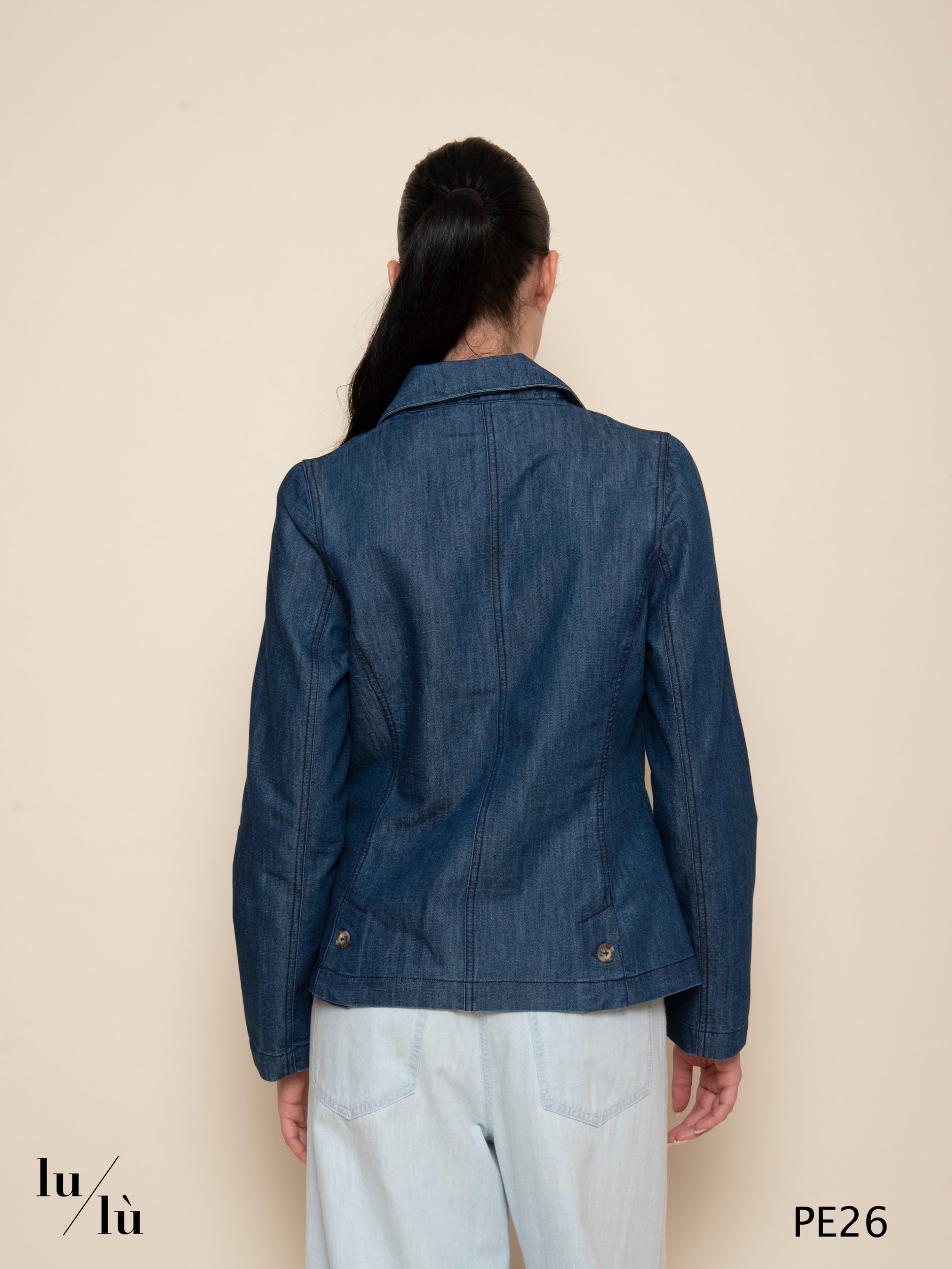 Sakura - Blazer denim in cotone sostenibile con tasche