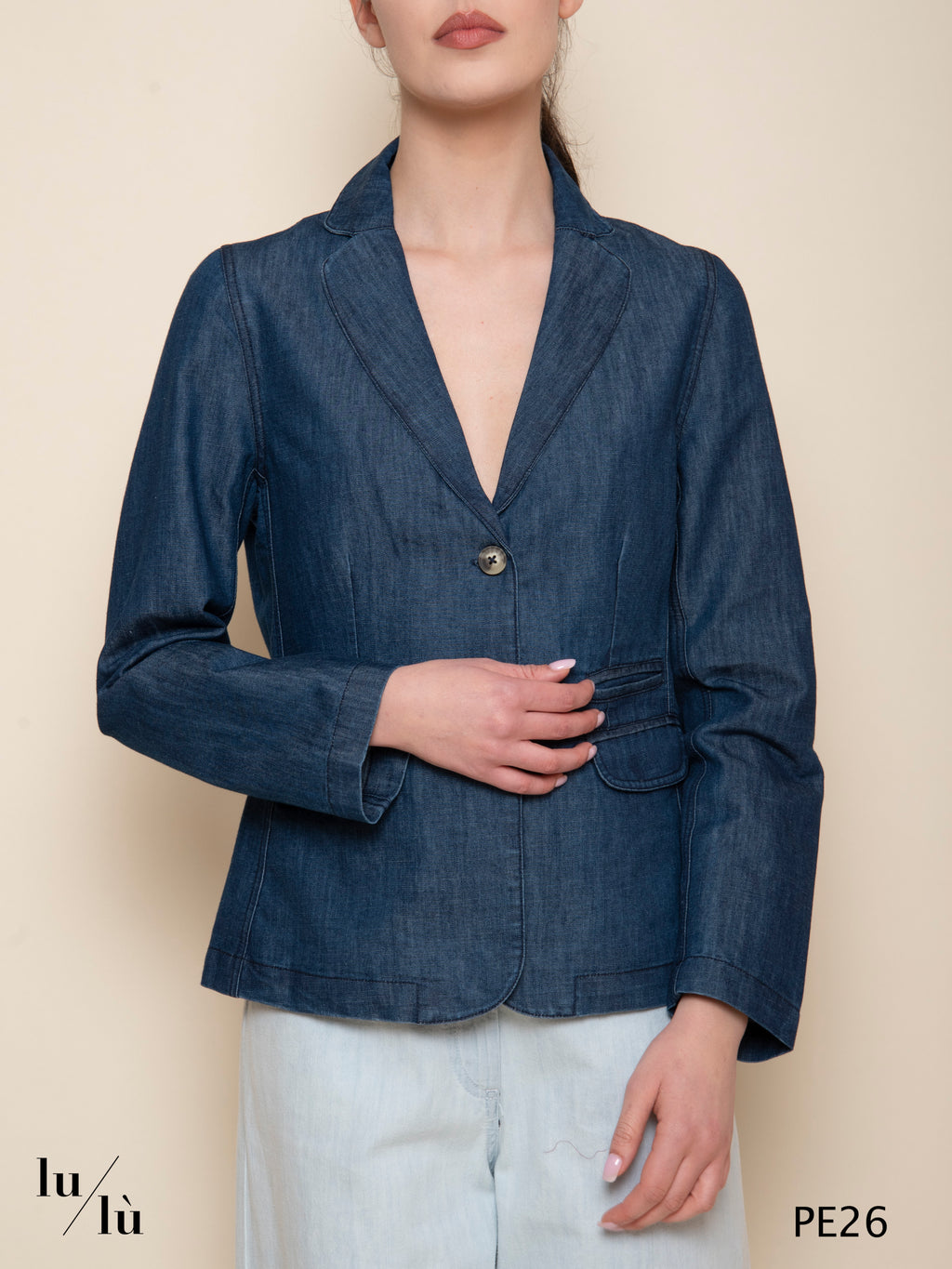 Sakura - Blazer denim in cotone sostenibile con tasche