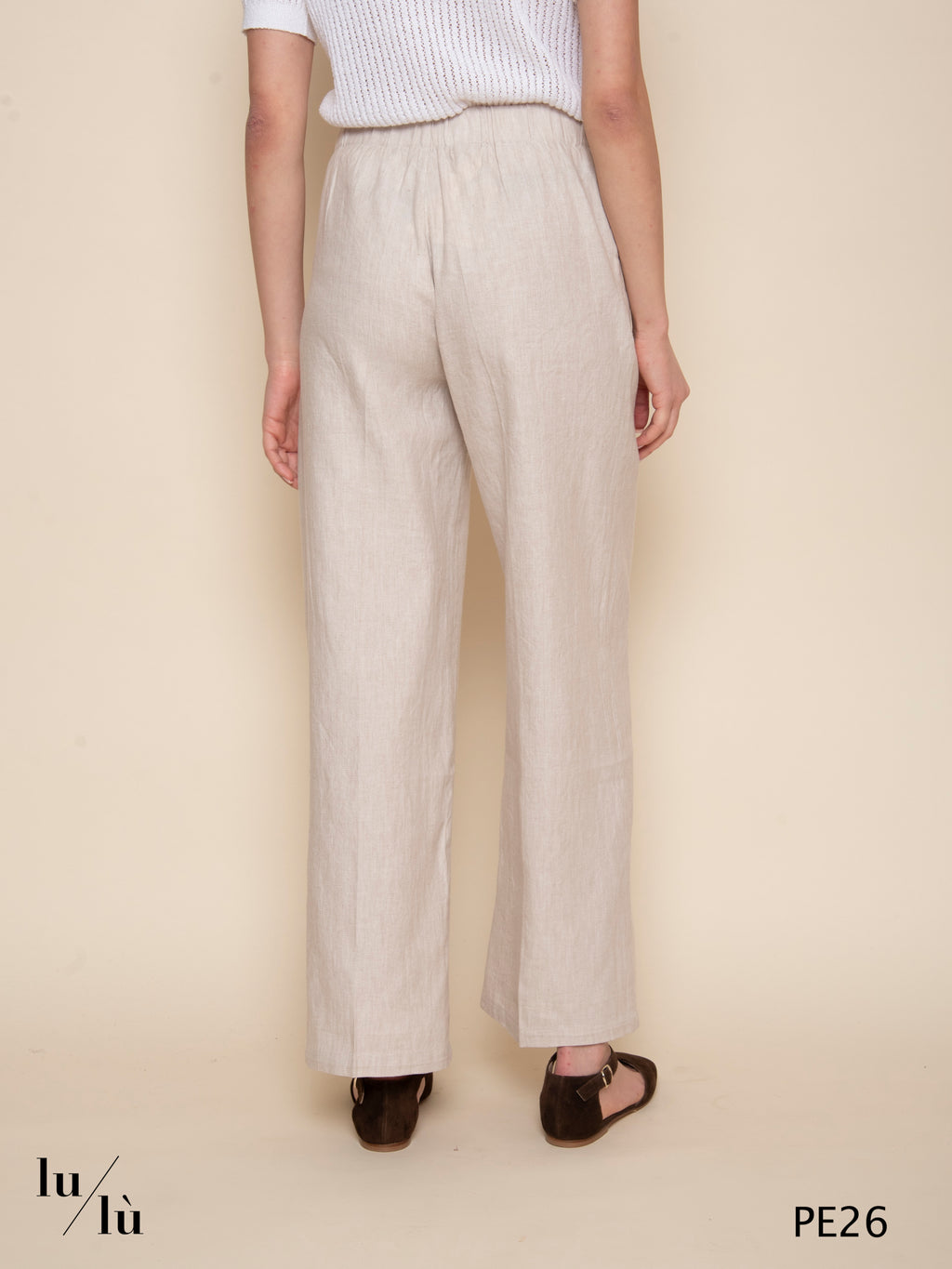 Misaki - Pantalone in lino e cotone jacquard spigato
