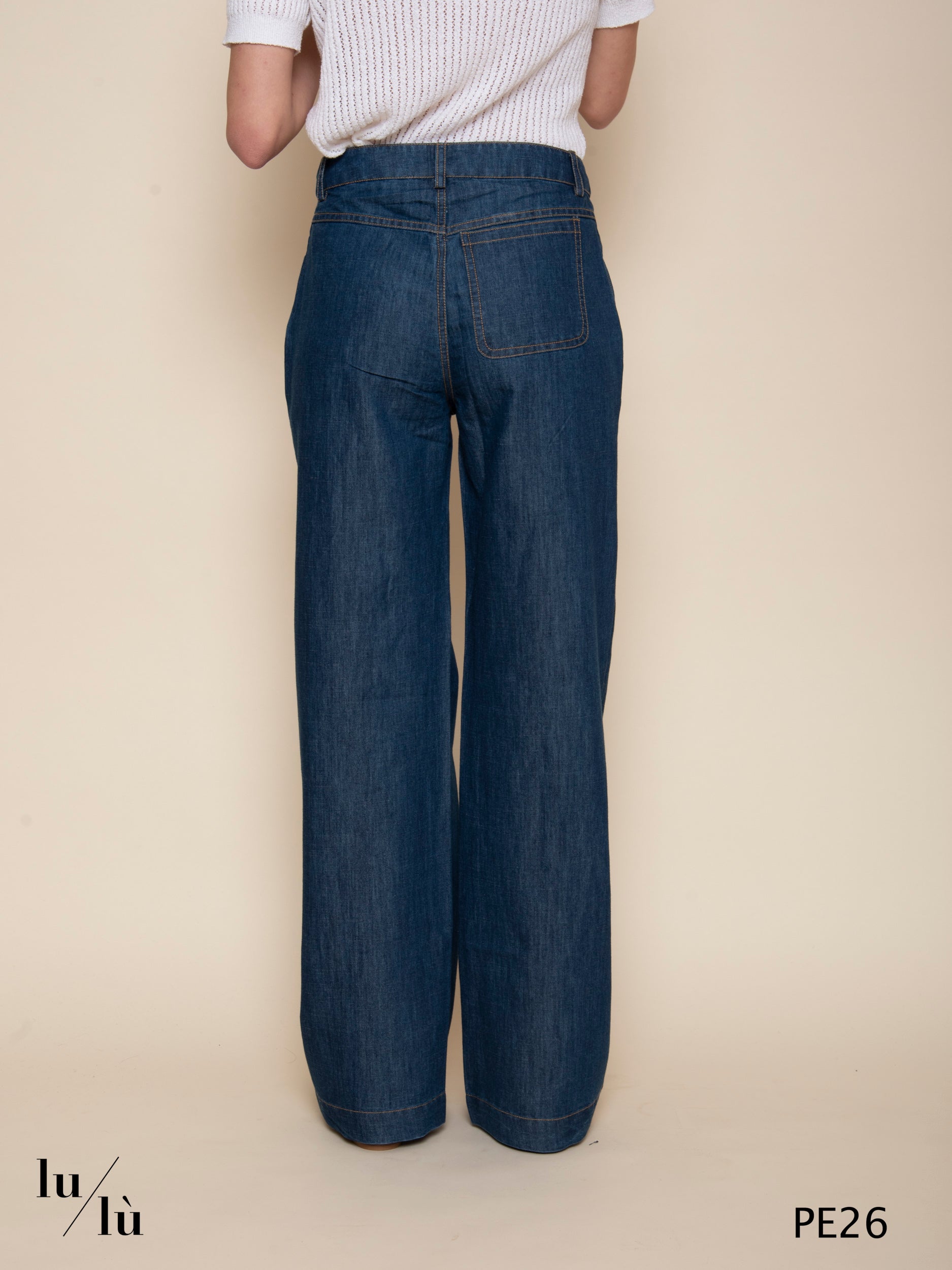 Yasmin - Pantalone jeans wide leg in cotone sostenibile