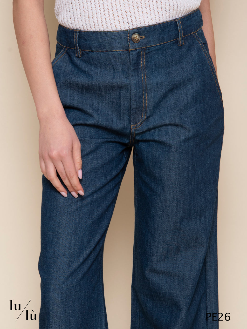 Yasmin - Pantalone jeans wide leg in cotone sostenibile