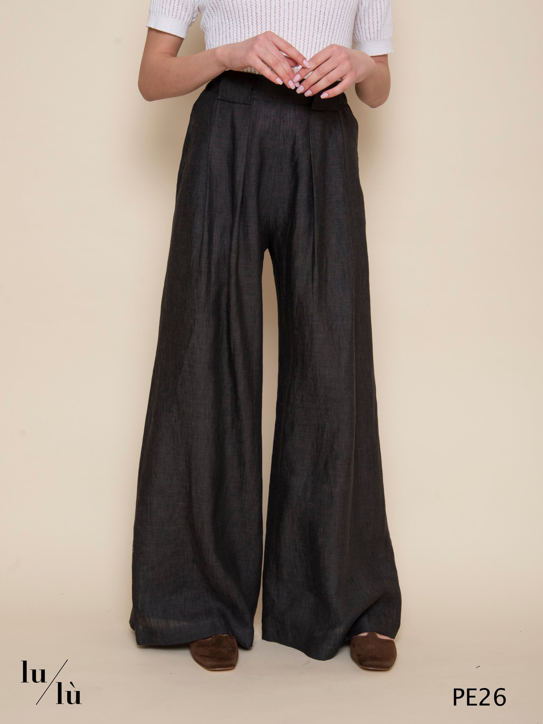 Aspen - Pantalone donna a palazzo in lino