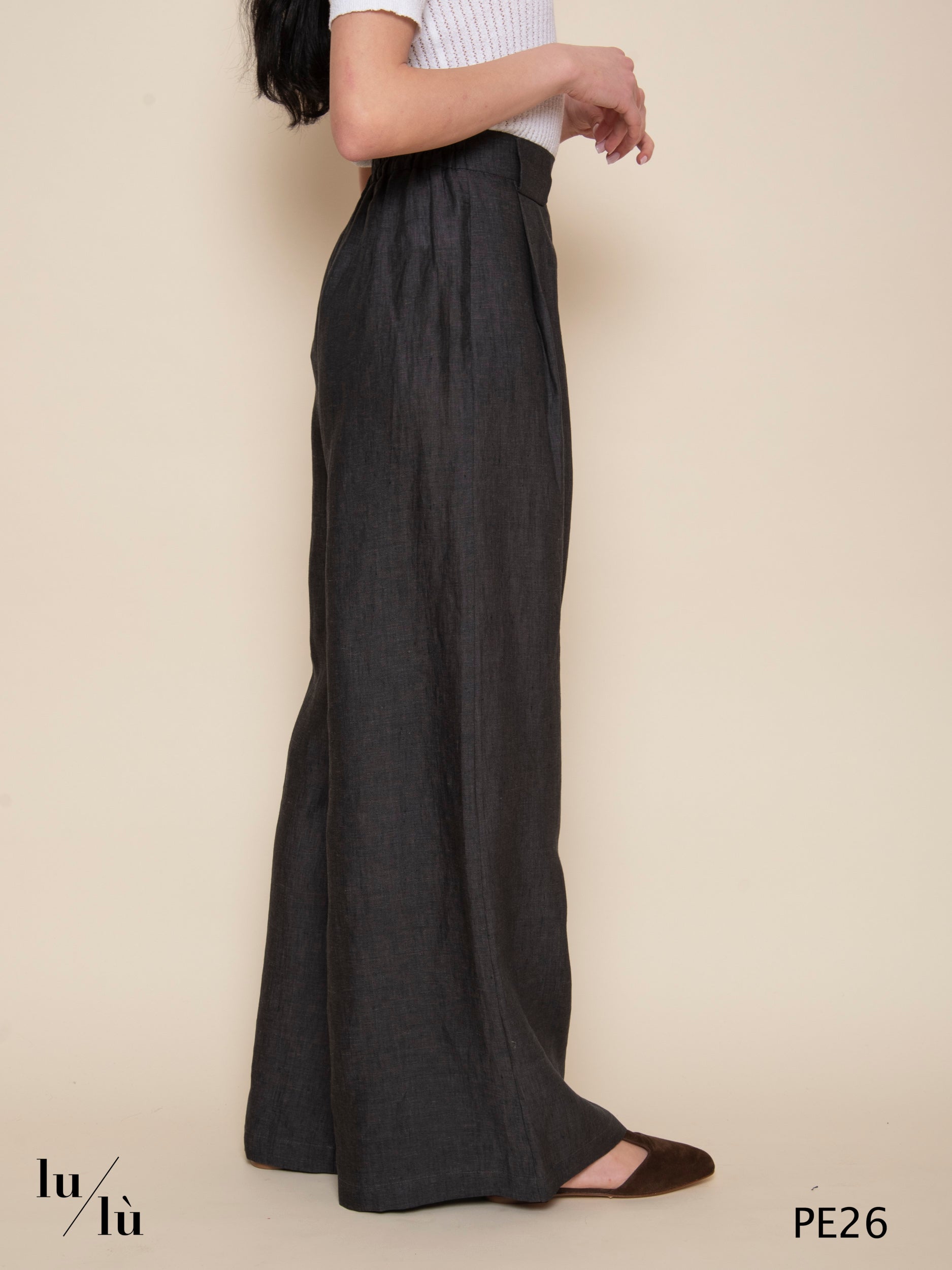 Aspen - Pantalone donna a palazzo in lino