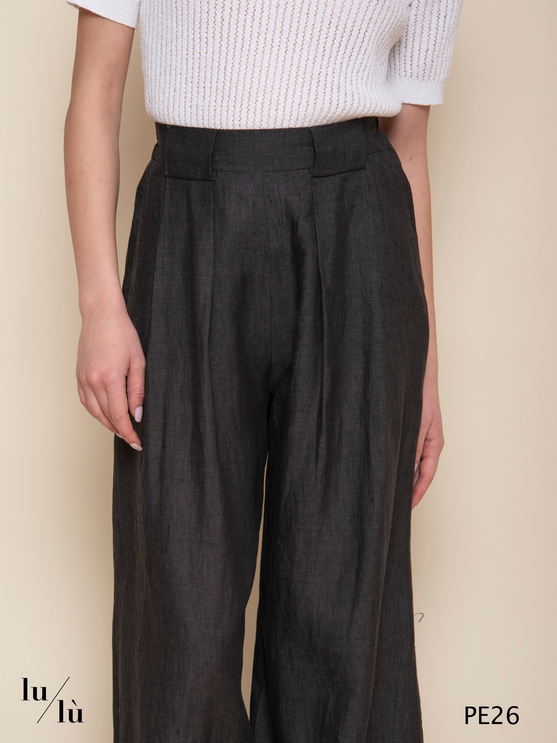 Aspen - Pantalone donna a palazzo in lino